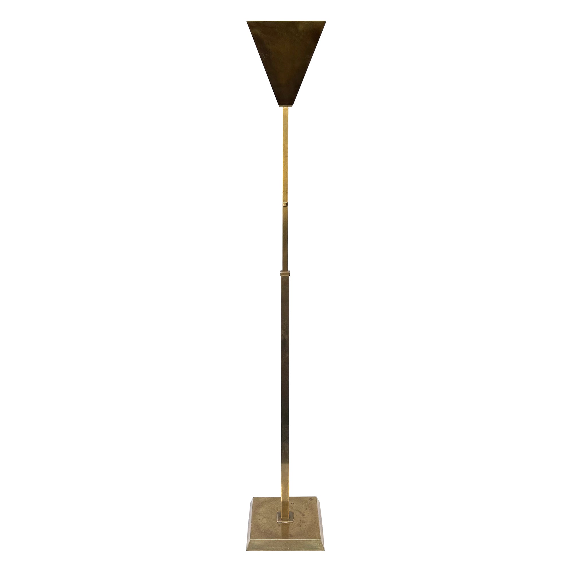 Modernist Telescoping Brass Torchiere