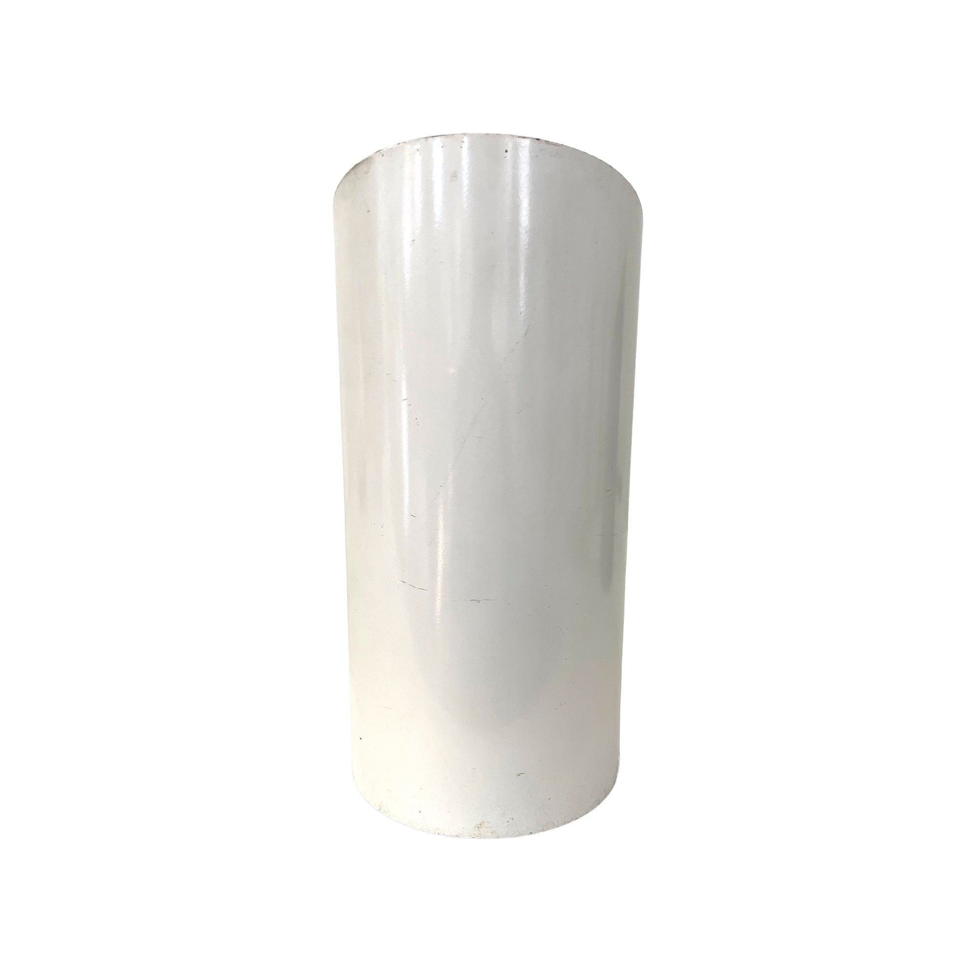 Modernist White Enameled Cylindrical Up-Light Lamp