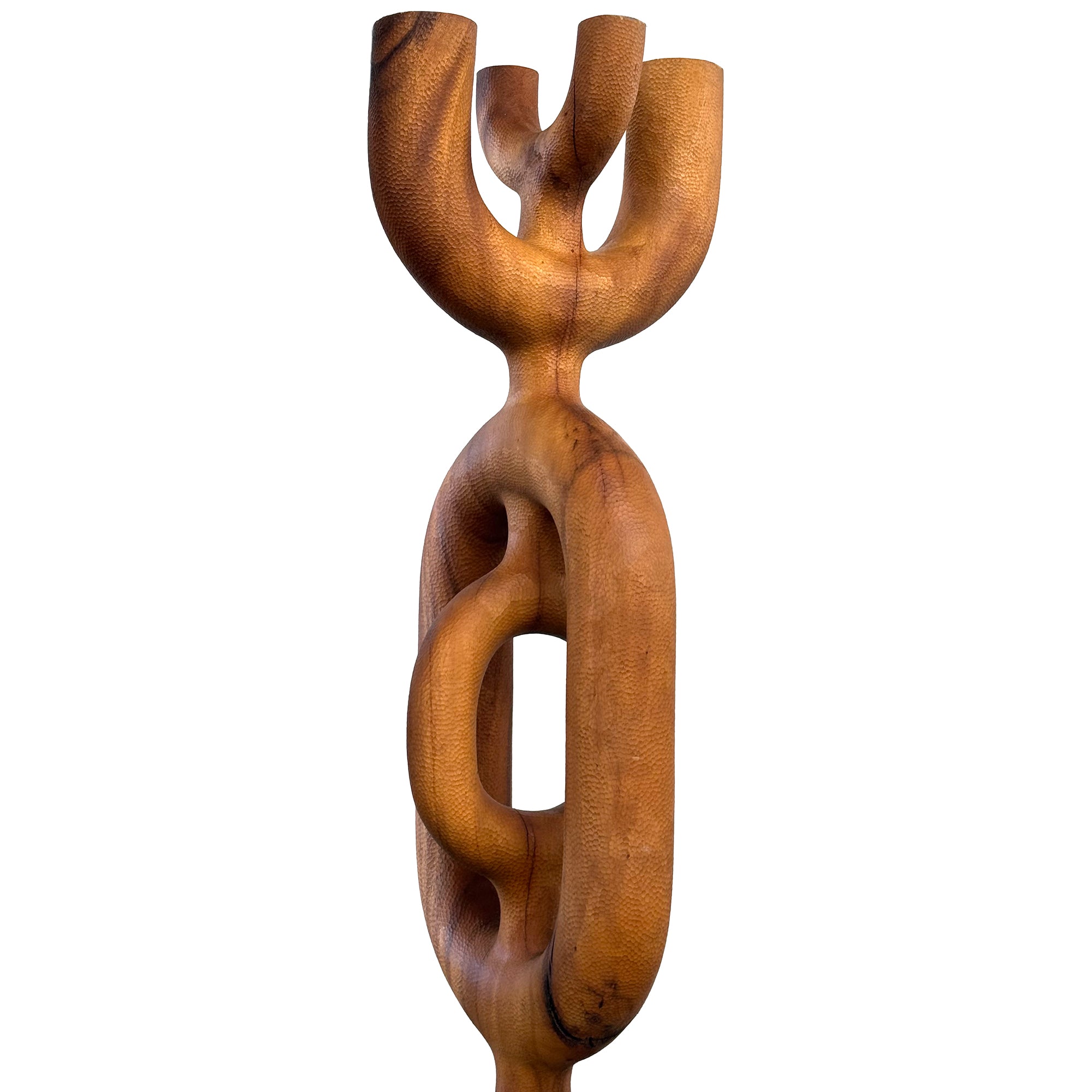 Monumental Carved Wood Totem Sculpture by Aleph Geddis