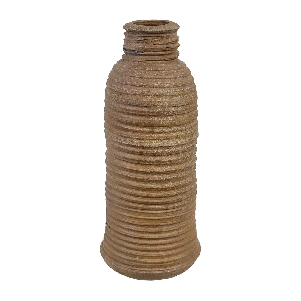 Monumental Ribbed Studio Ceramic Vase
