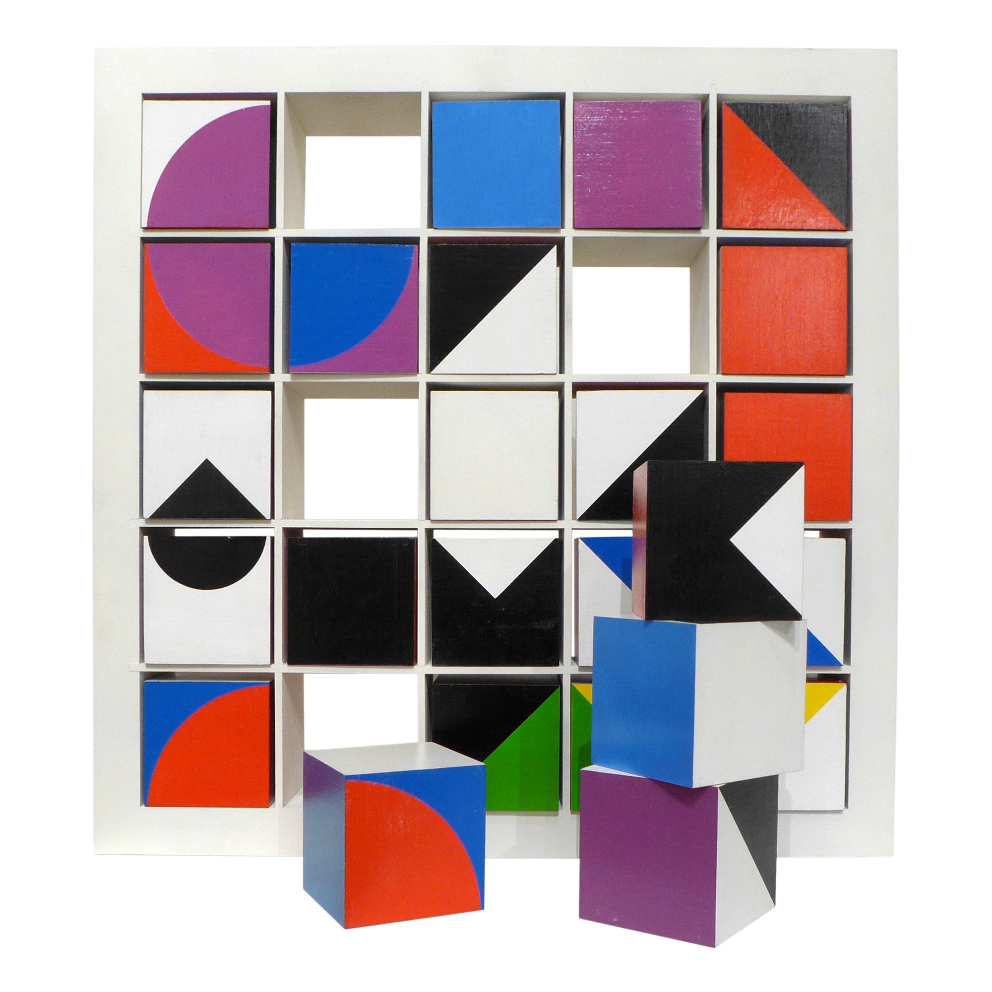 Op Art "Arrangements" Interactive Cubes Sculpture by Moshé Elimelech