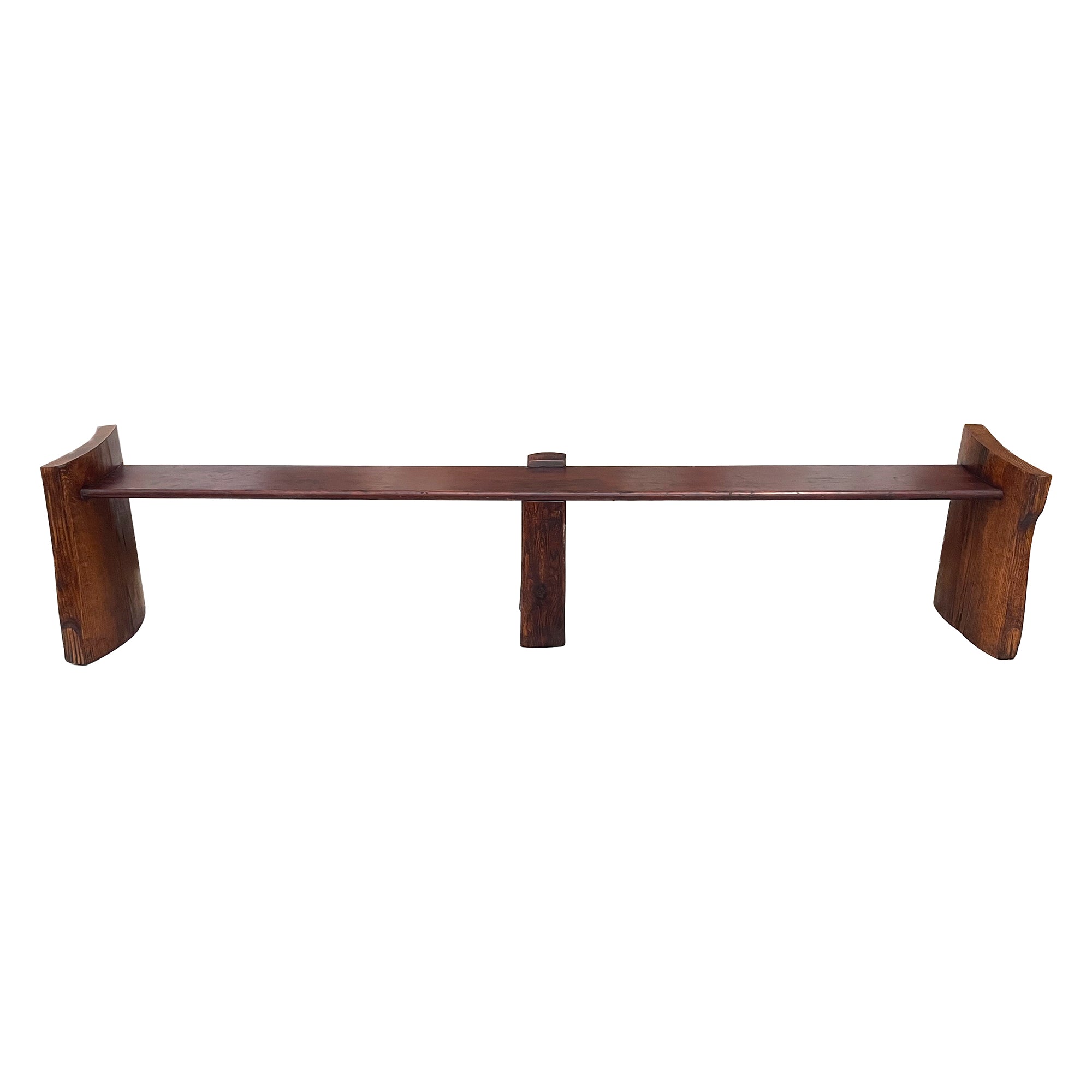 Organic Modern Long Wood Assemblage Bench