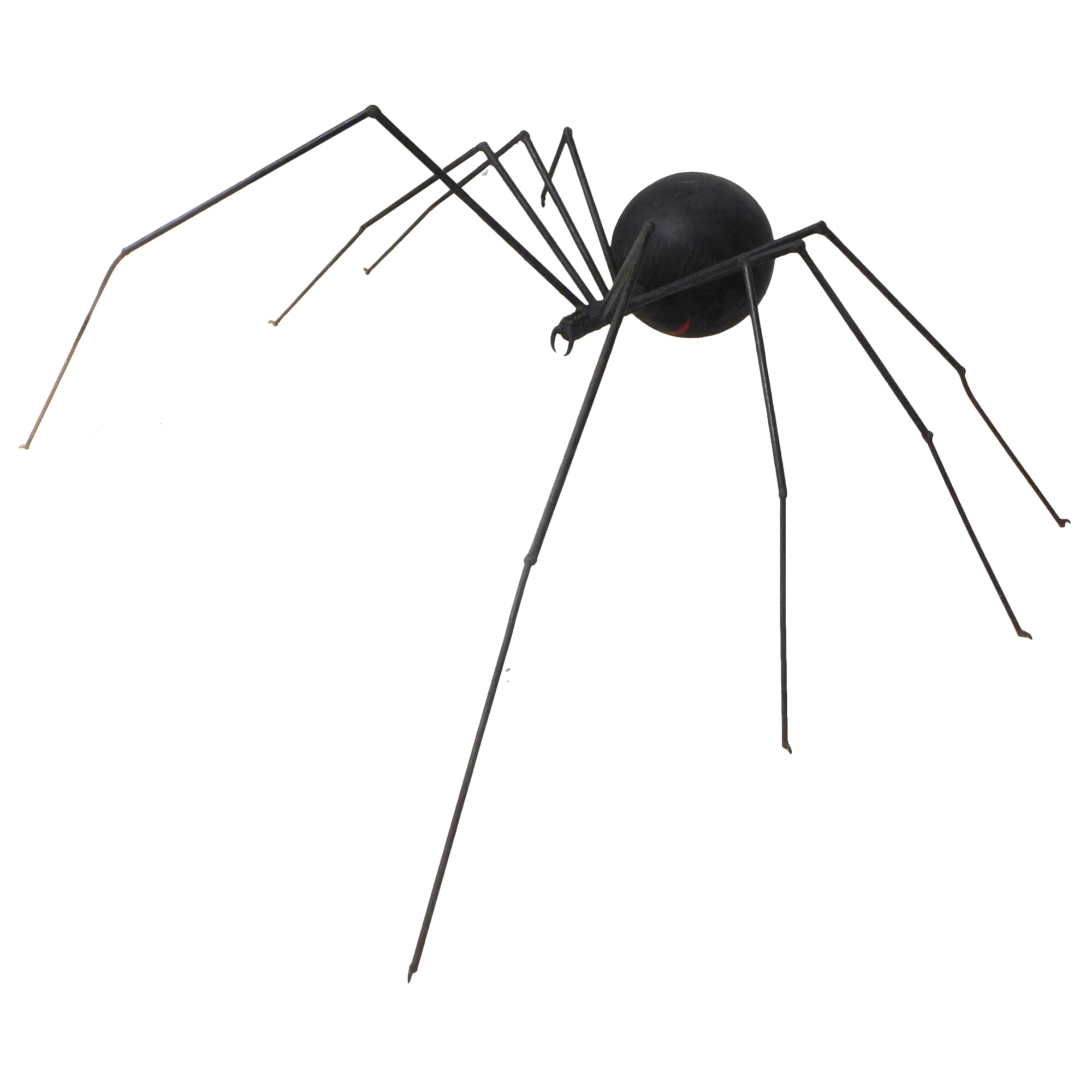 Oversized Welded & Enameled Steel Black Widow Spider Sculpture