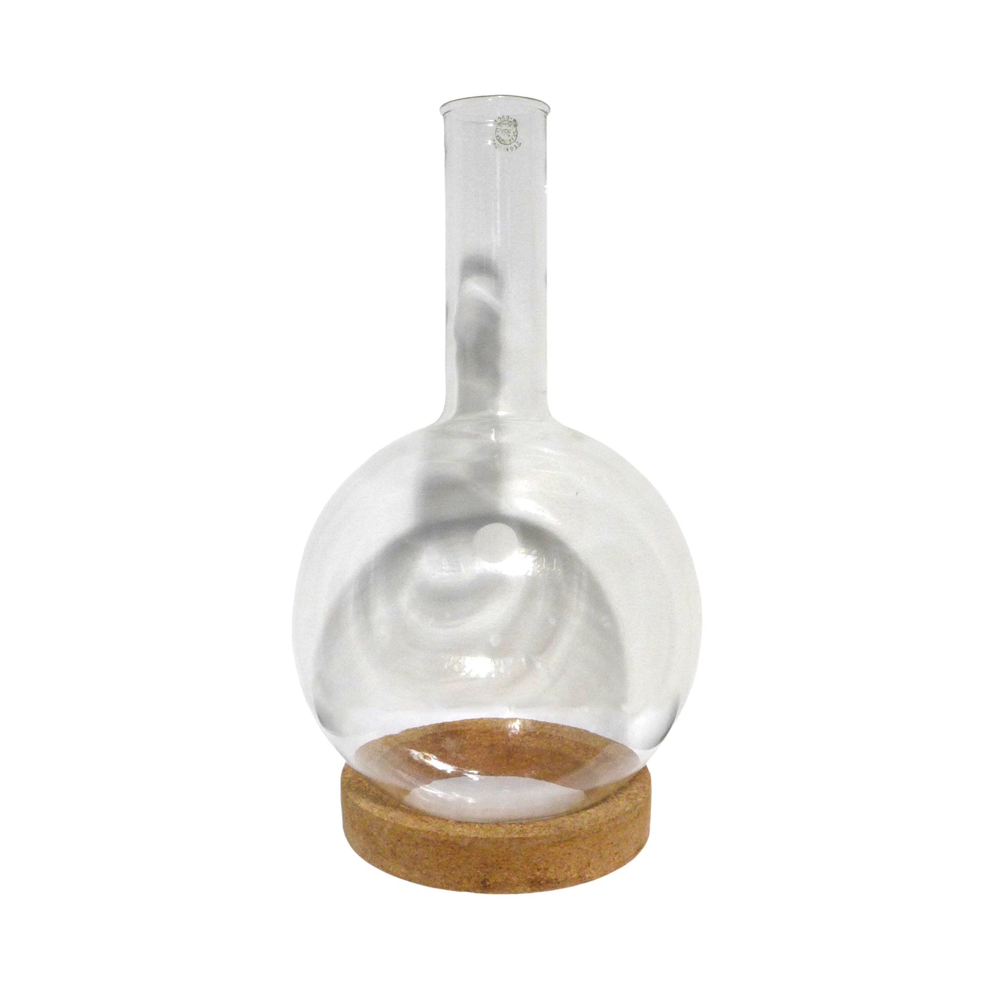 Pyrex Glass Beaker Vase with Cork Stand