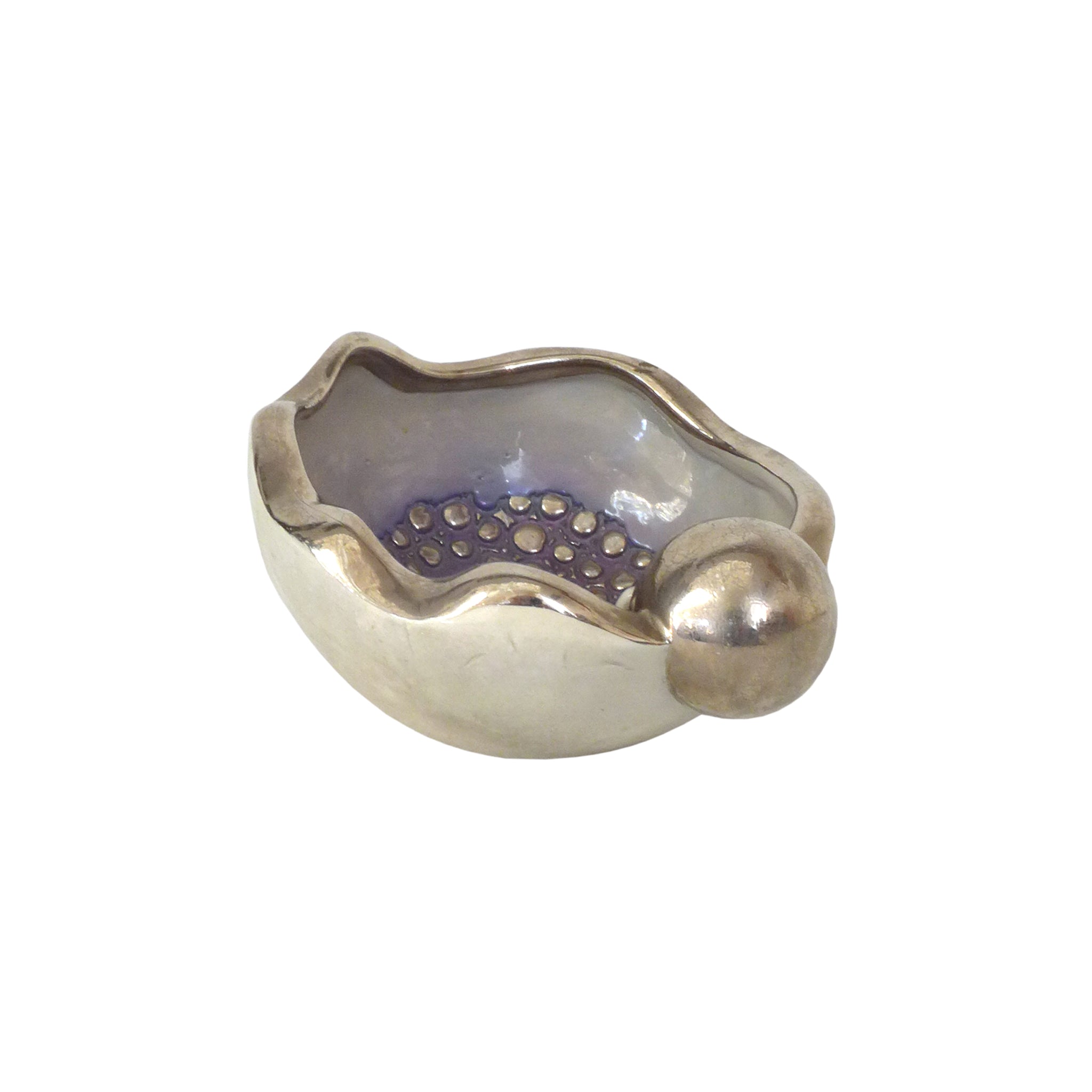 Studio Ceramic Biomorphic Metallic Glaze Bowl or Catch-All