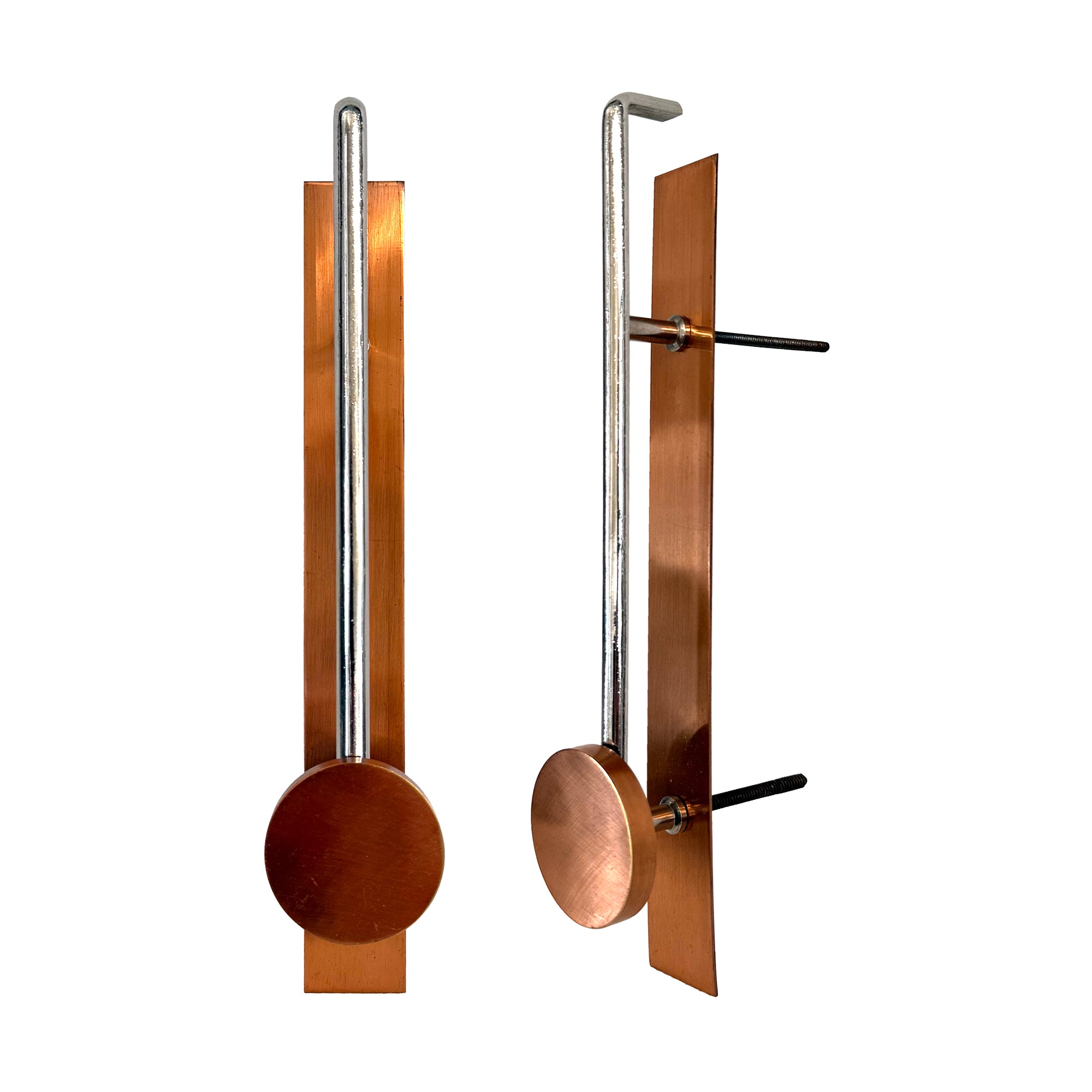 Pair of Art Deco Copper & Chromed Steel Pulls