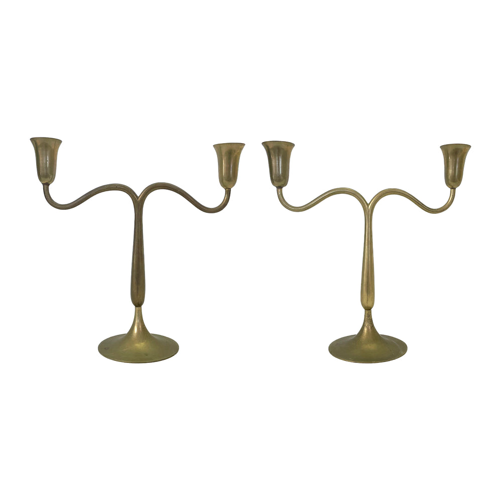 Pair of Brass Candelabra by Hagenauer Vienna