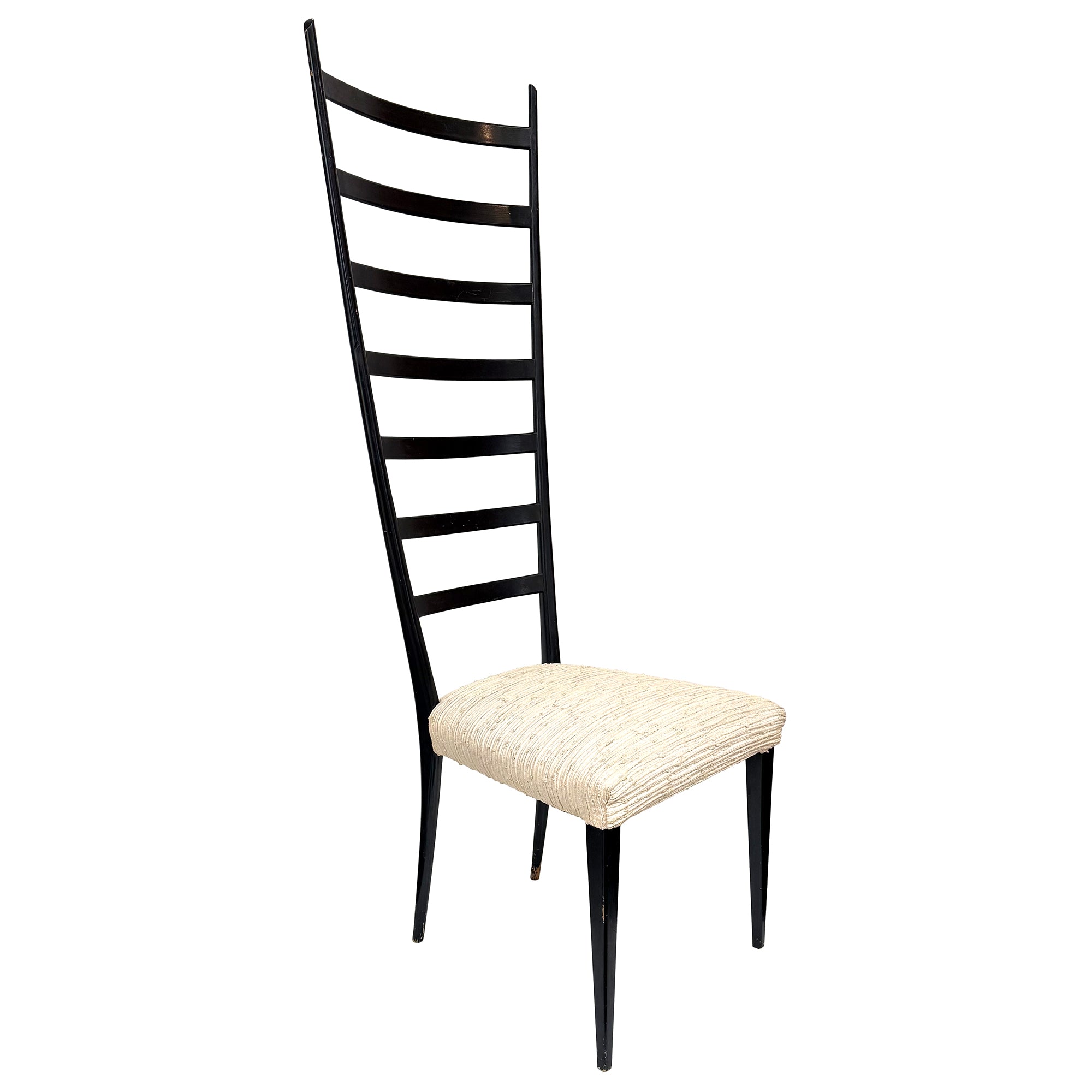 Pair of Italian Tall Ladder Back Chairs Attributed to Otto Gerdau for Cassina