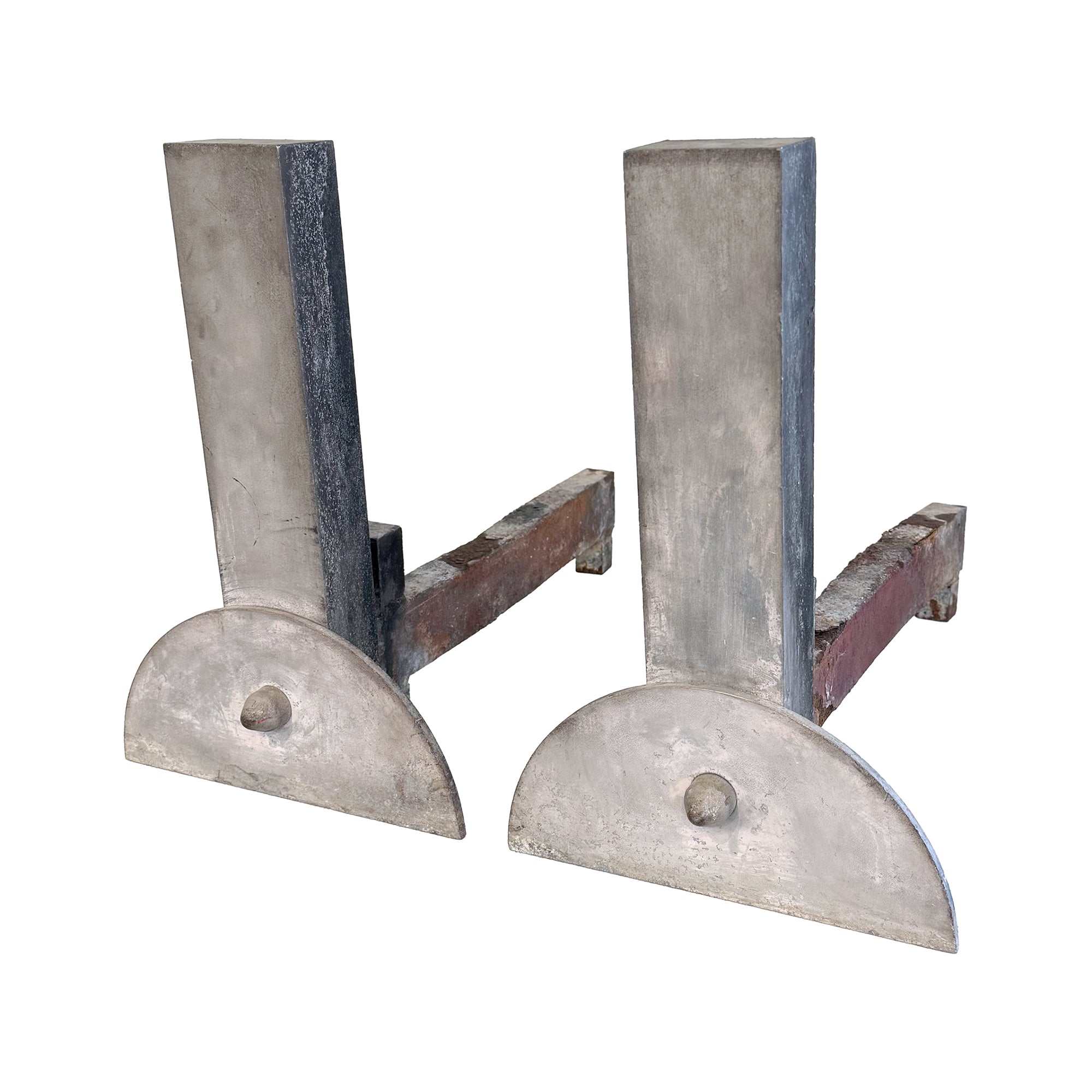 Pair of Minimalist Modern Andirons