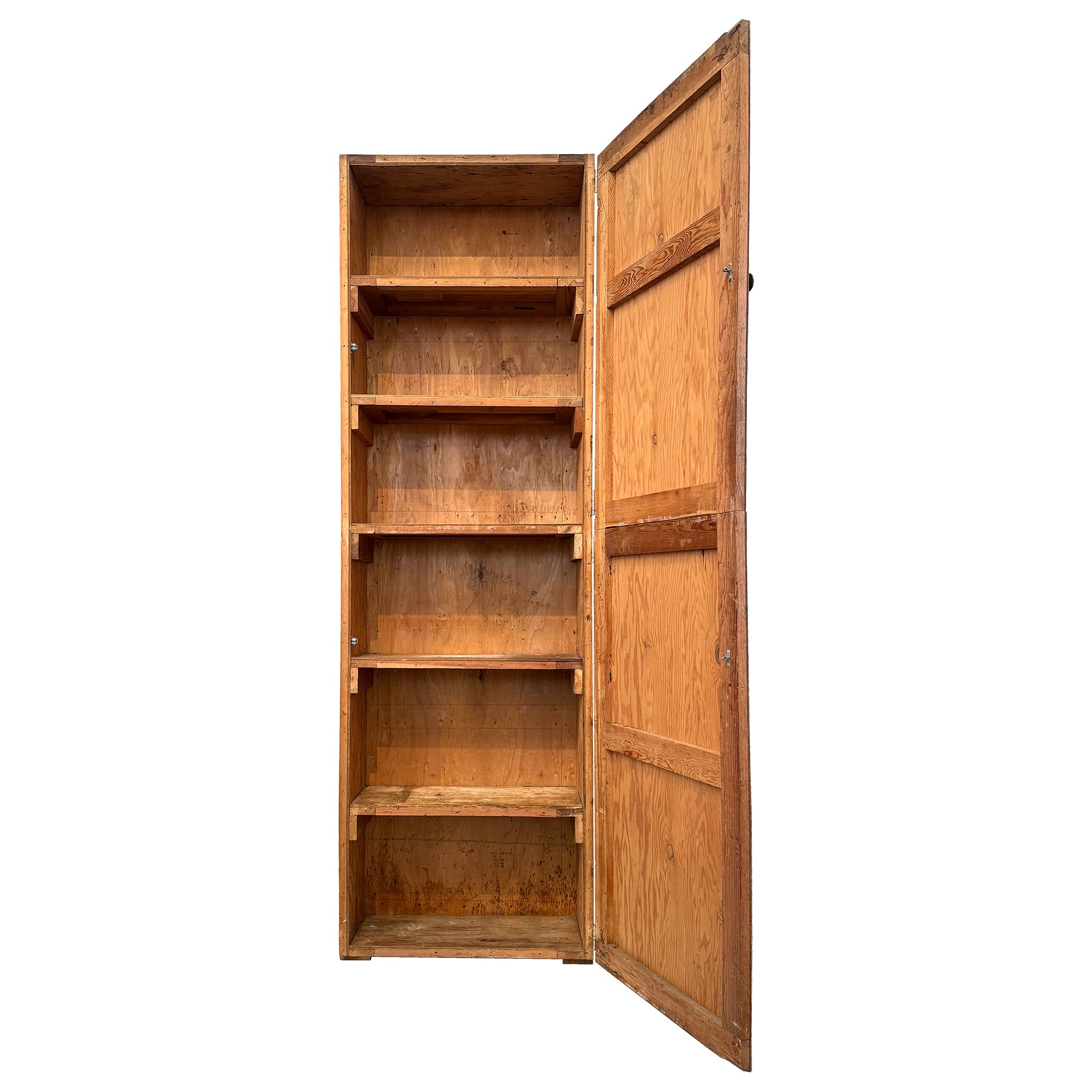 Pair of Monumental Rustic Plywood Cabinets