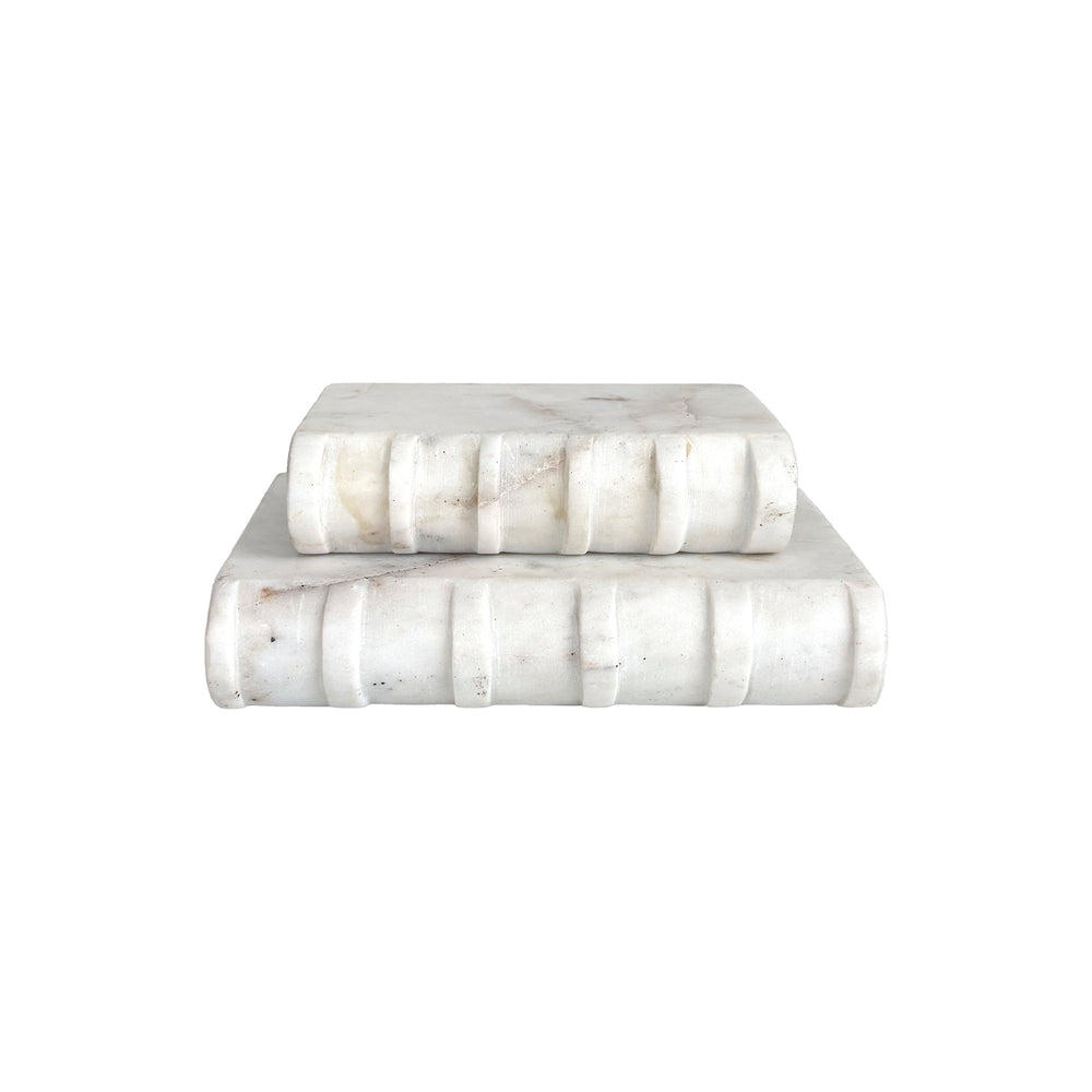 Pair of Small Solid Marble Books