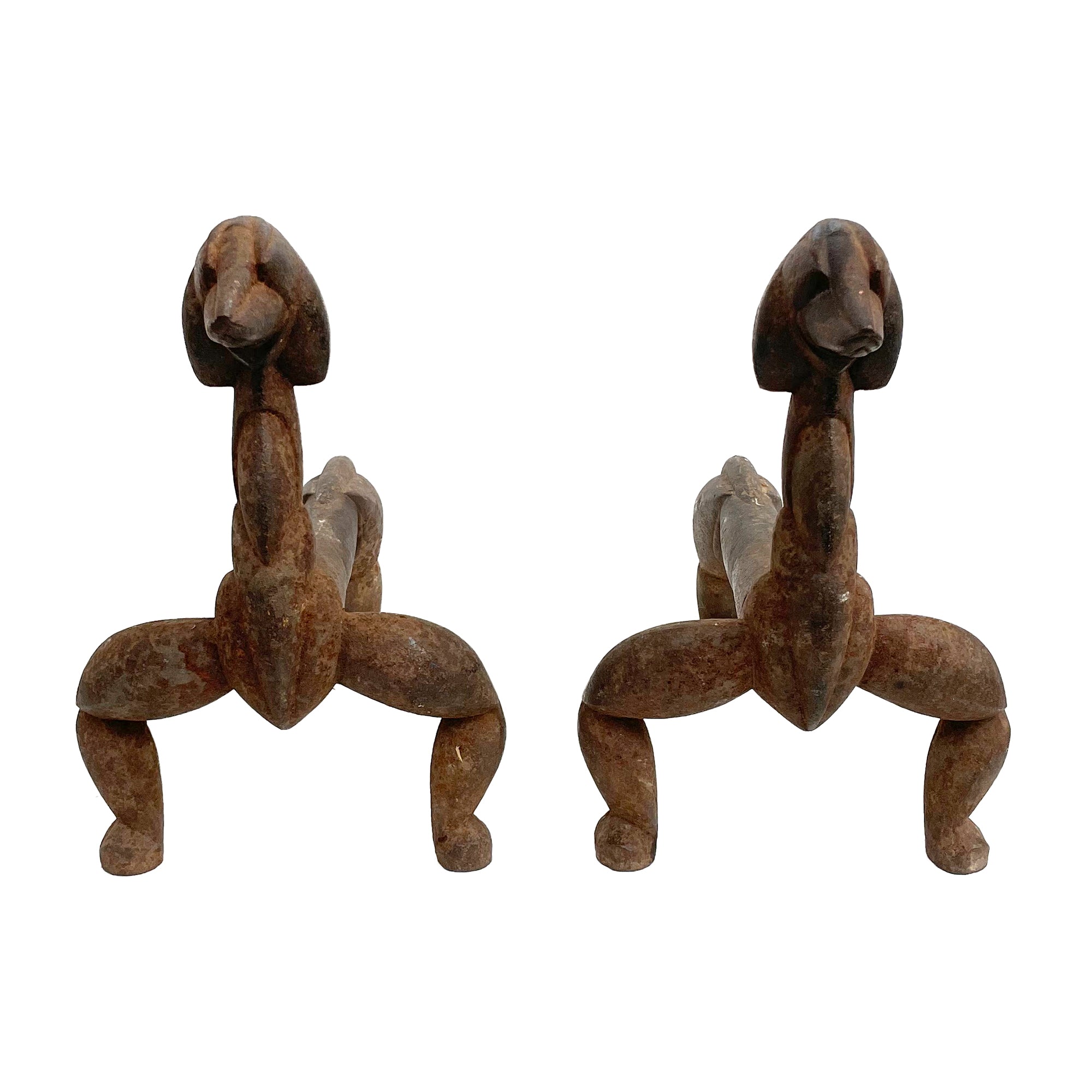 Pair of Modernist Dachshunds Andirons