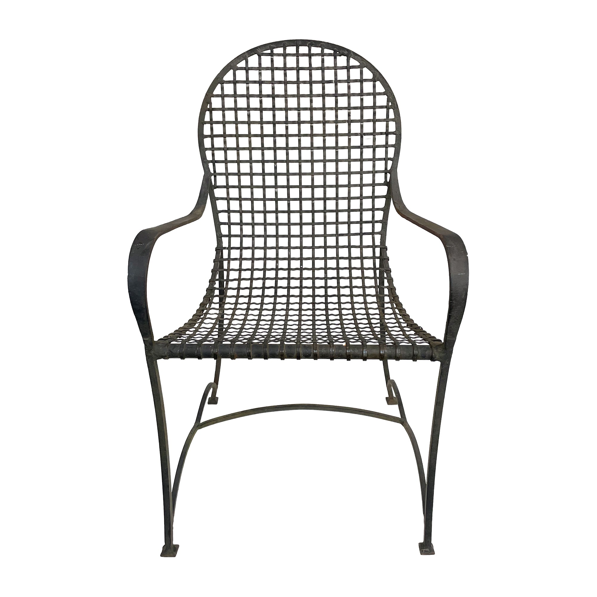 Pair of Woven Wrought Iron Garden Chairs