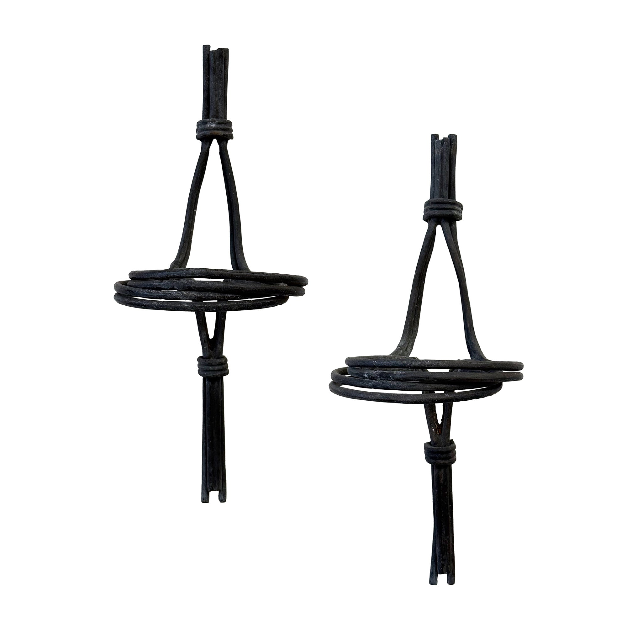 Pair of Wrought Iron Plant Holder Sconces