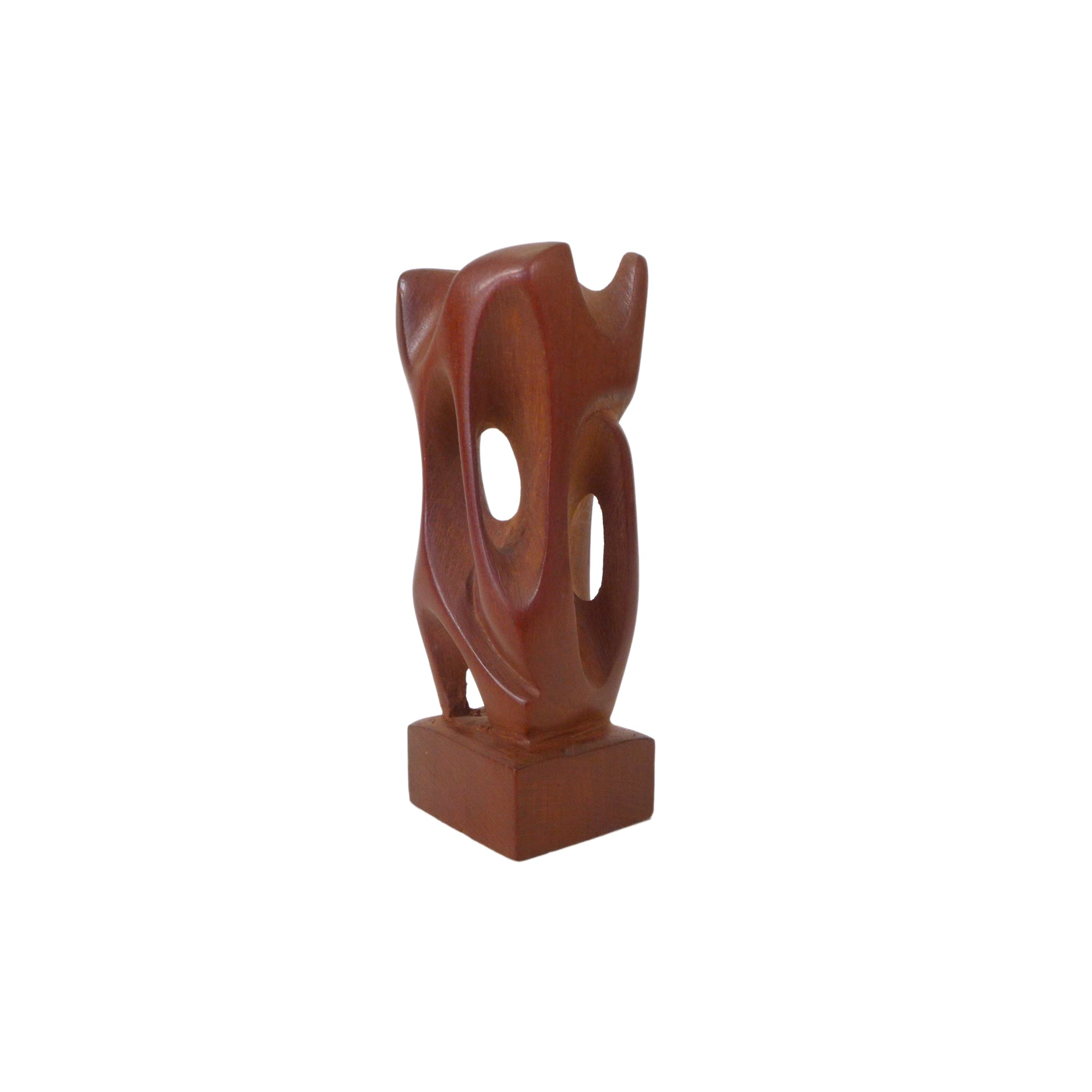 Petite Abstract Carved Wood Sculpture