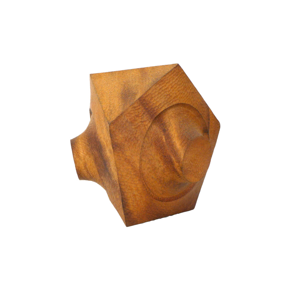Petite Contemporary Abstract Carved Wood Sculpture by Aleph Geddis