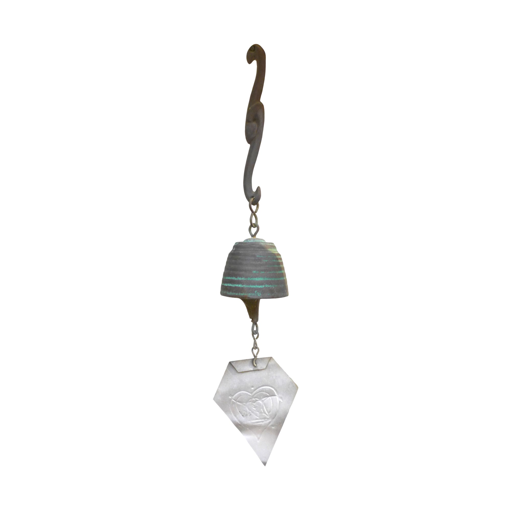 Modernist Cast Bronze Hanging Windbell by Harmony Hollow