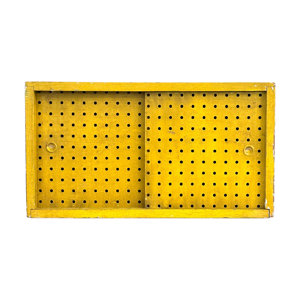 Primitive Wall-Mount Cabinet with Perforated Sliding Doors