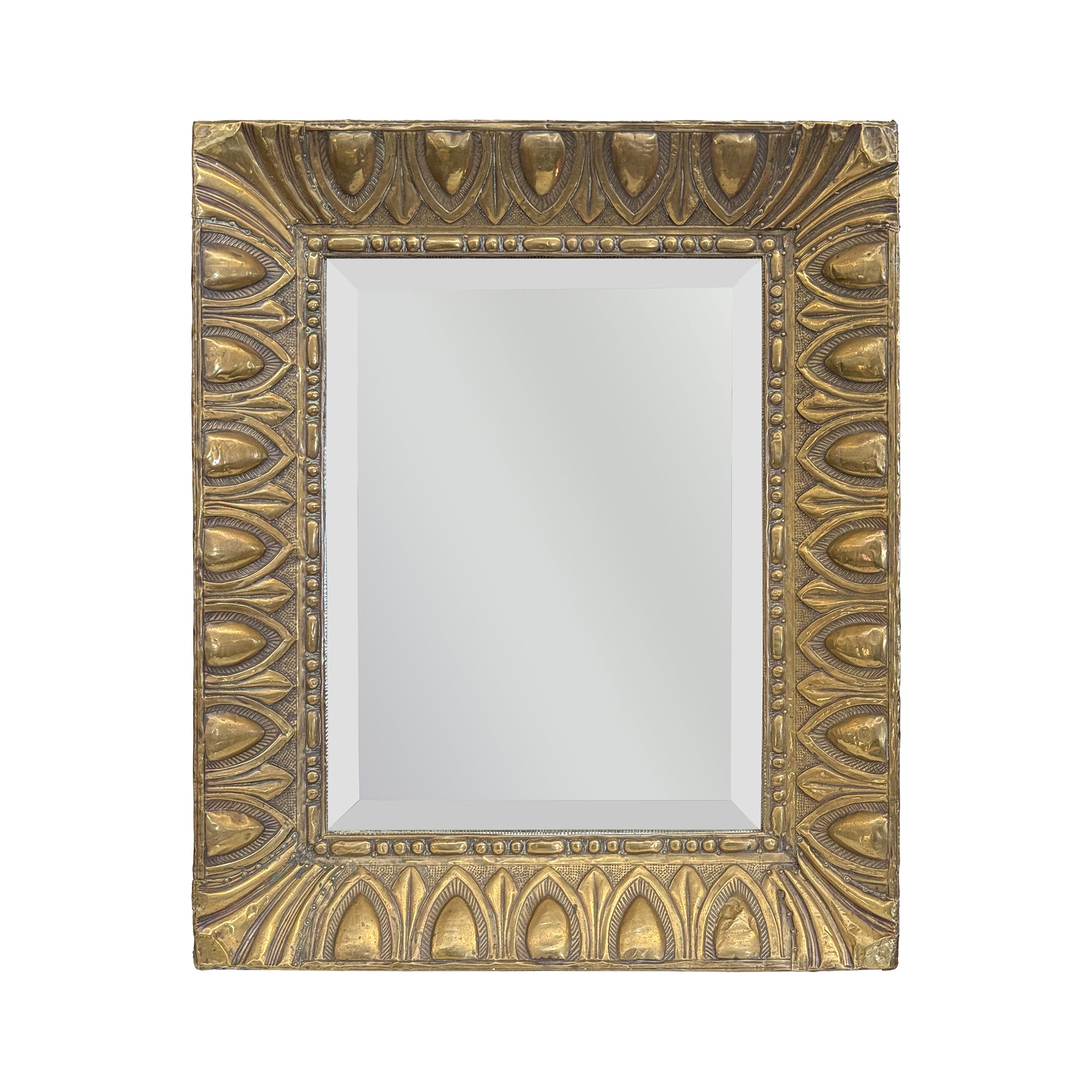 Rectangular Mirror in Pressed Brass Frame