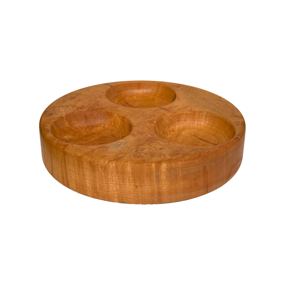 Round Maple 3-Bin Catch-All