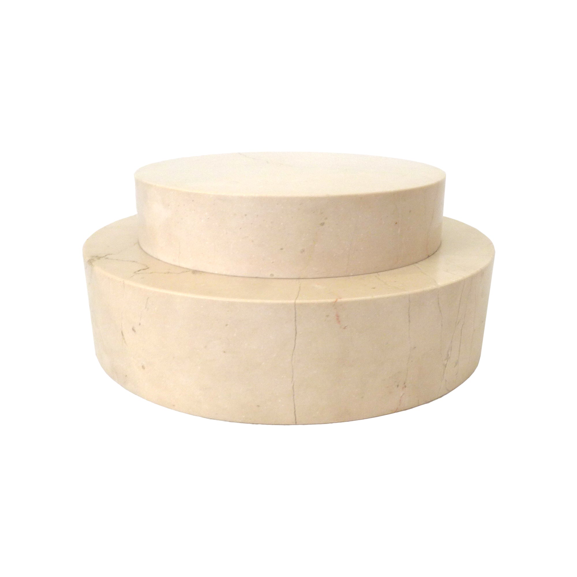 Round Stepped Solid Marble Pedestal