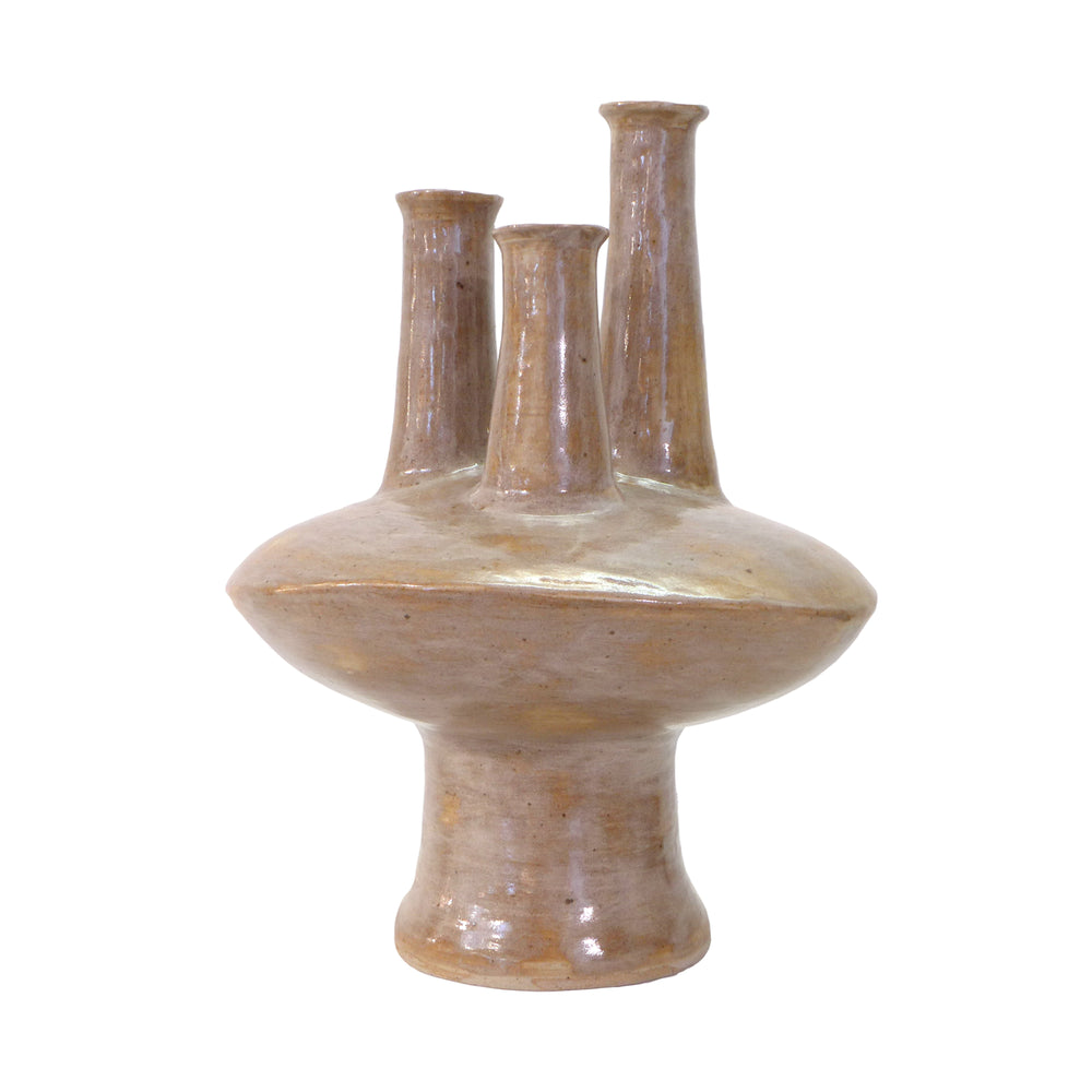 Sculptural Triple Spout Studio Ceramic Vase