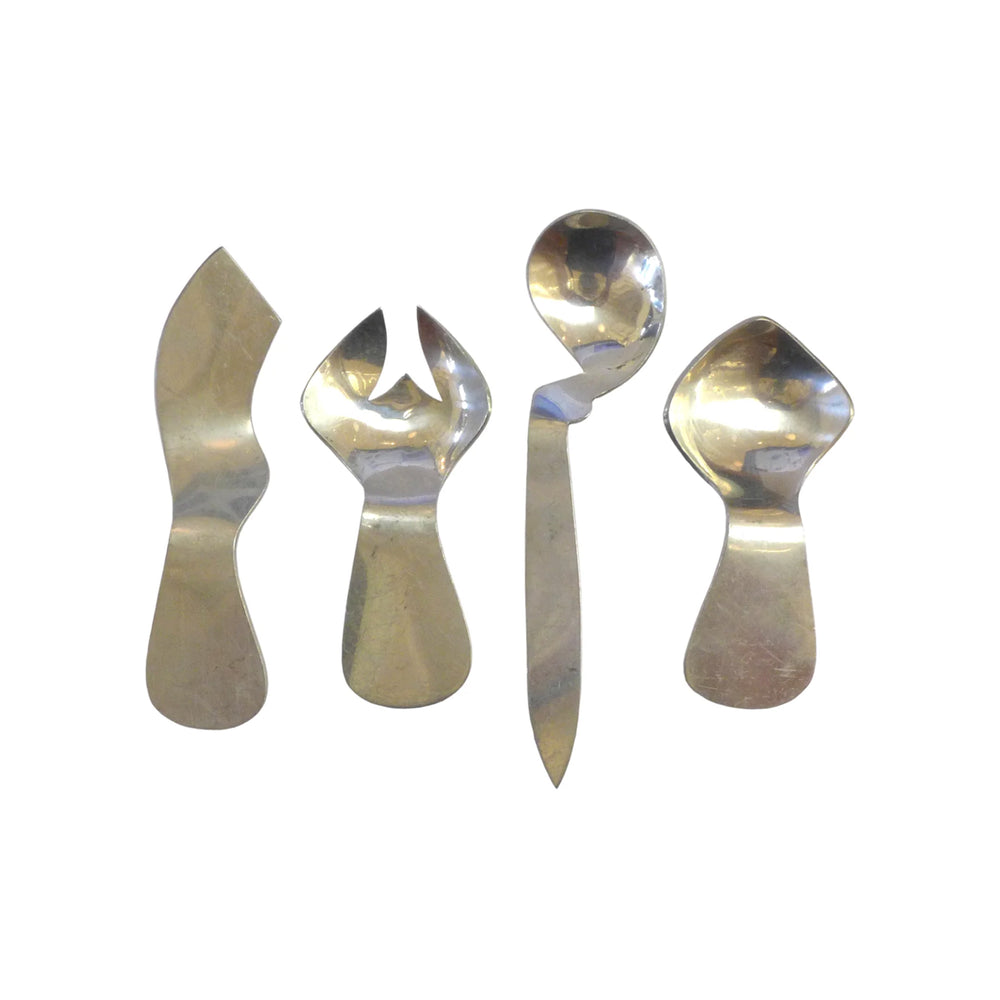 Set of 4 Modernist Utensils by Nutmeg Pewter