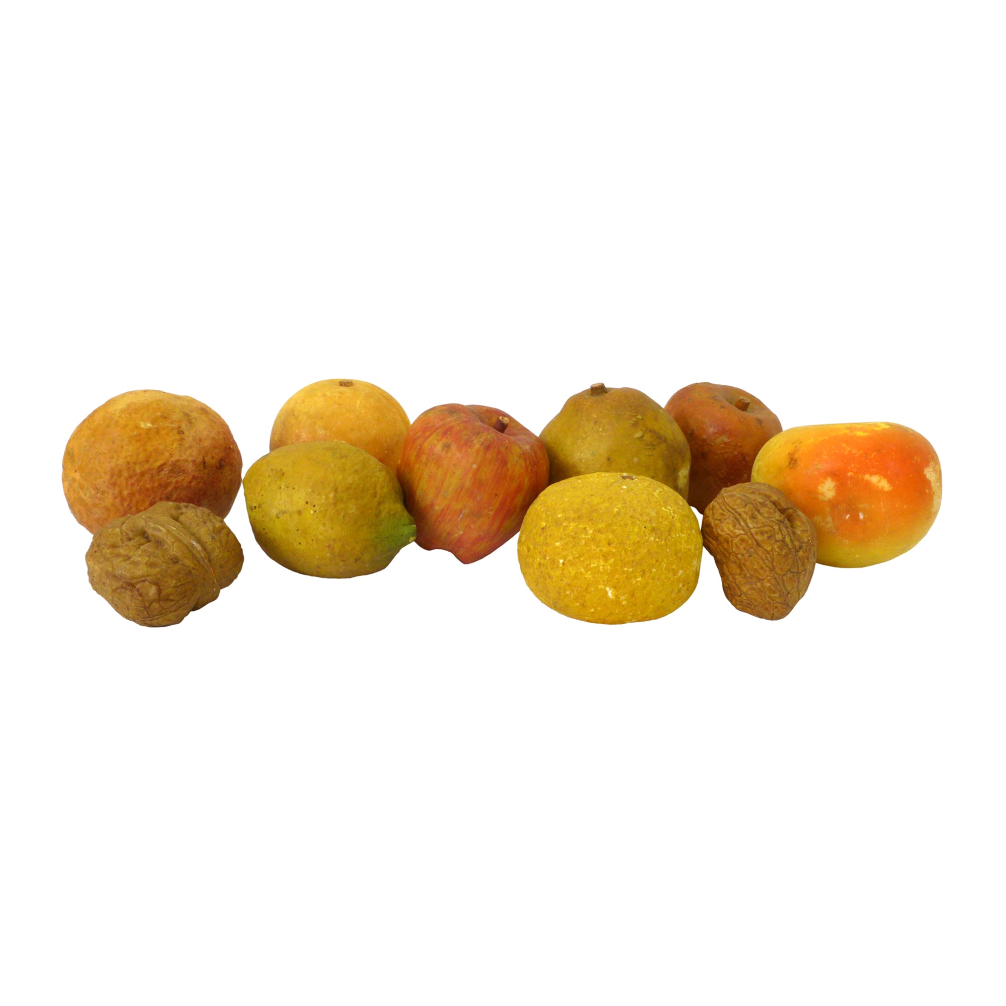 Set of Petite Carved & Enameled Stone Fruit