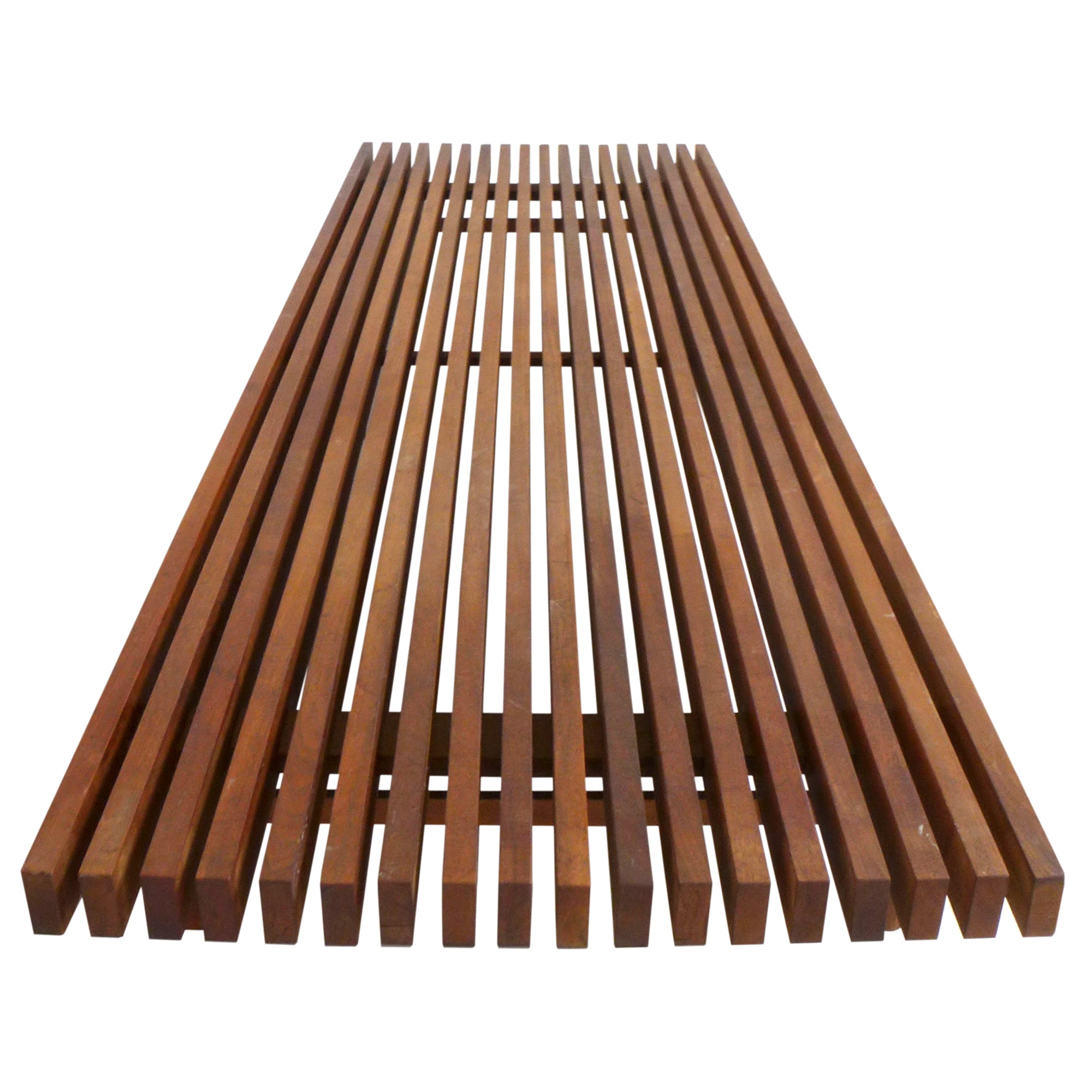 Low Slatted Bench in Teak by William Krisel, AIA