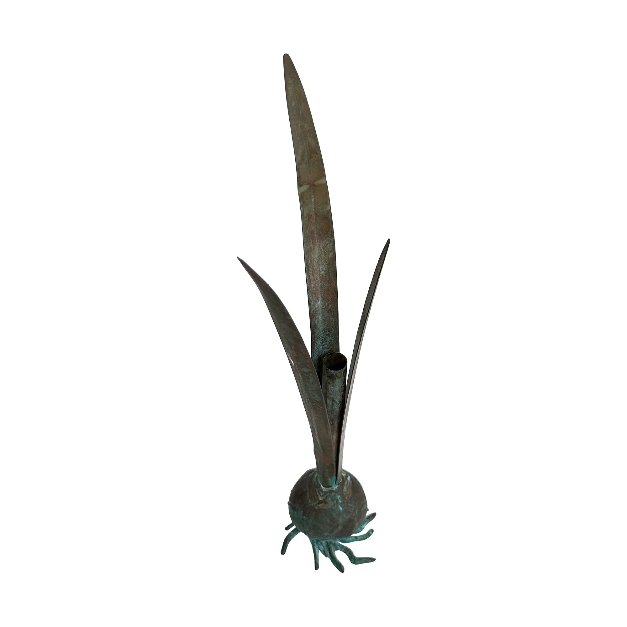 Slender Bronze Sprouting Garlic Bulb Bud Vase