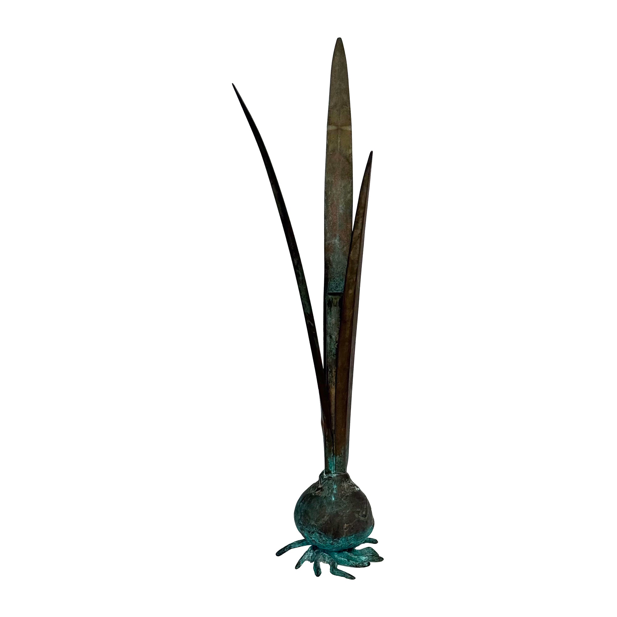 Slender Bronze Sprouting Garlic Bulb Bud Vase