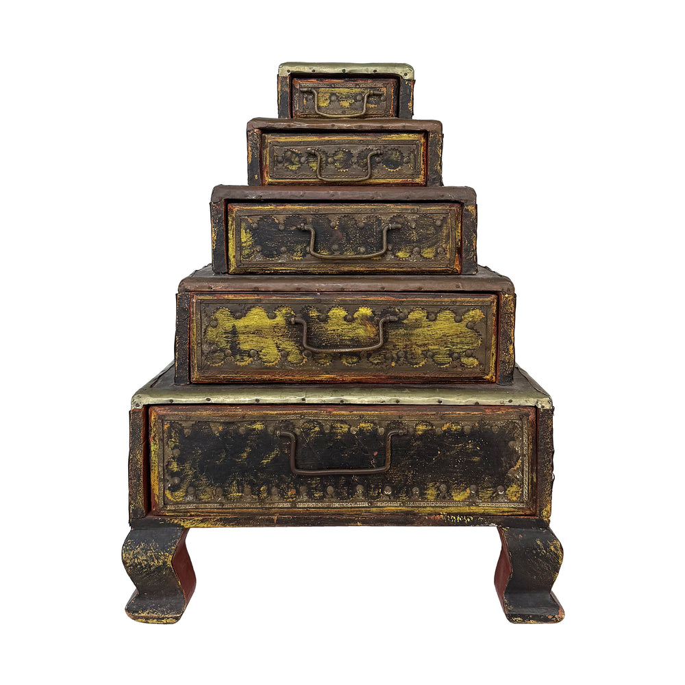 Small Asian Stepped Jewelry Chest of Drawers