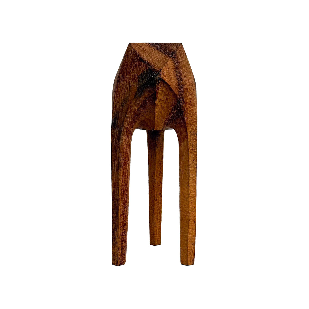 Small Carved Wood Geometric Sculpture by Aleph Geddis