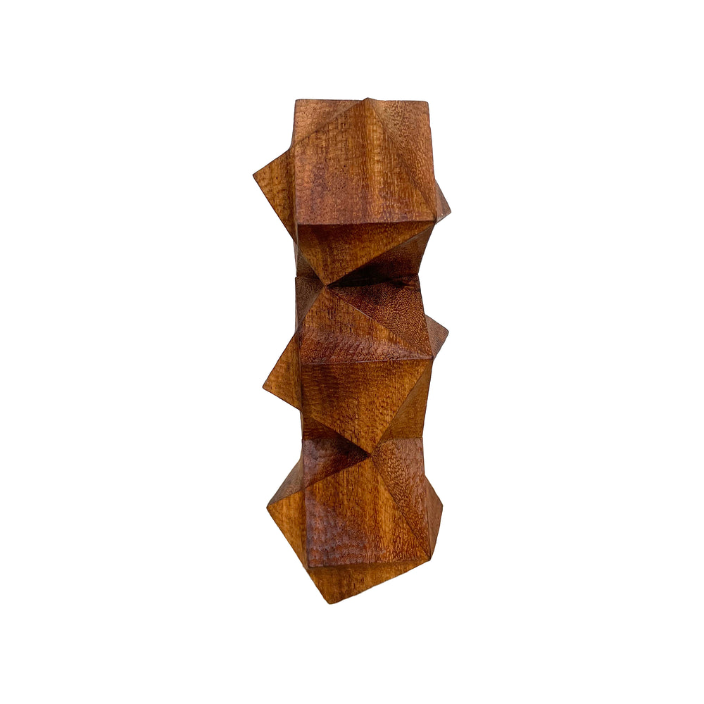 Small Contemporary Carved Wood Hard/Soft Totem Sculpture by Aleph Geddis