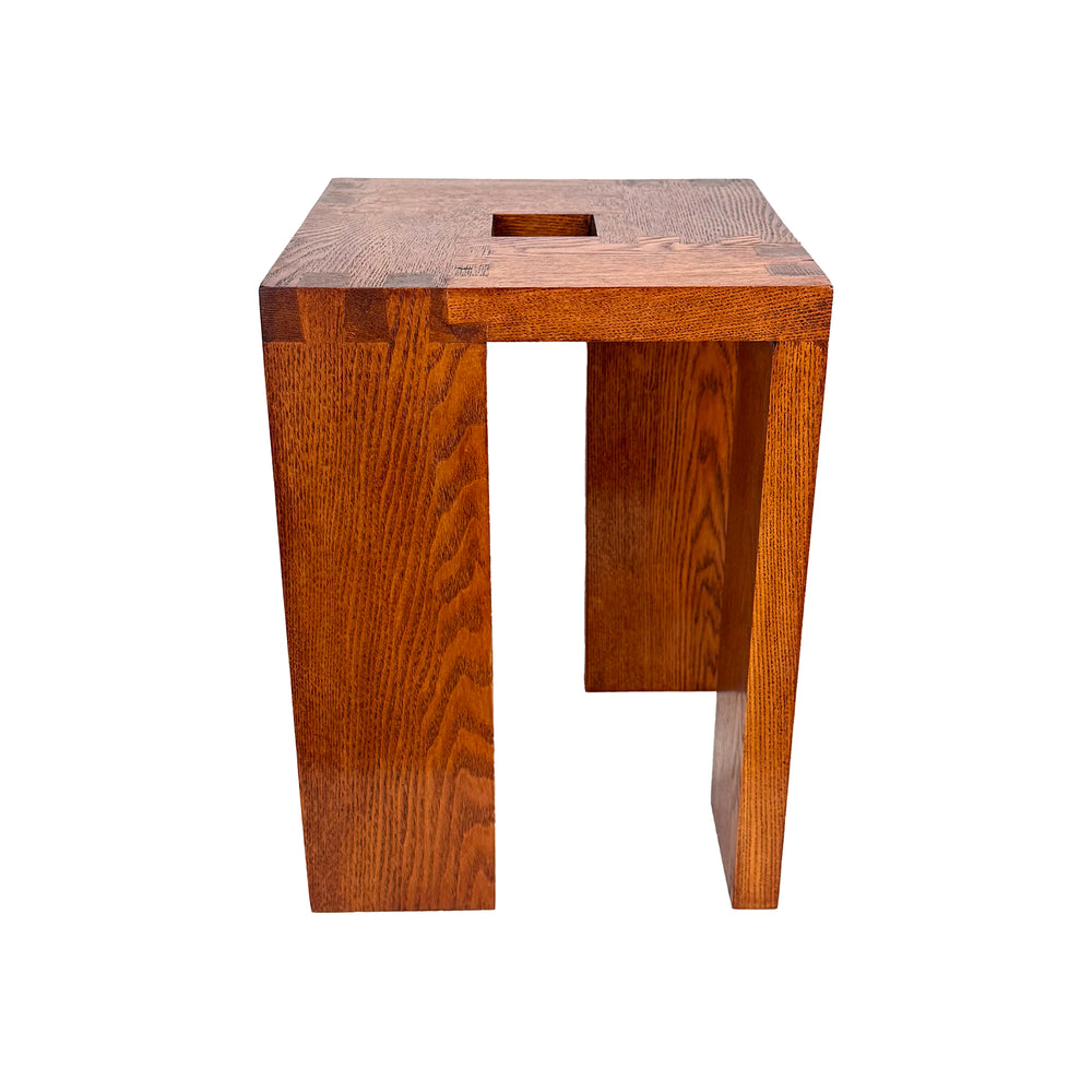 Small Modernist Japanese Wood Side Table or Stool