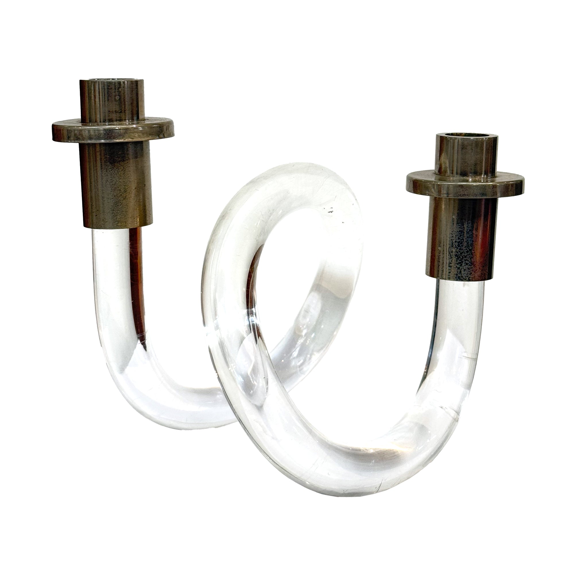 Spiraling Acrylic Candlestick by Dorothy Thorpe