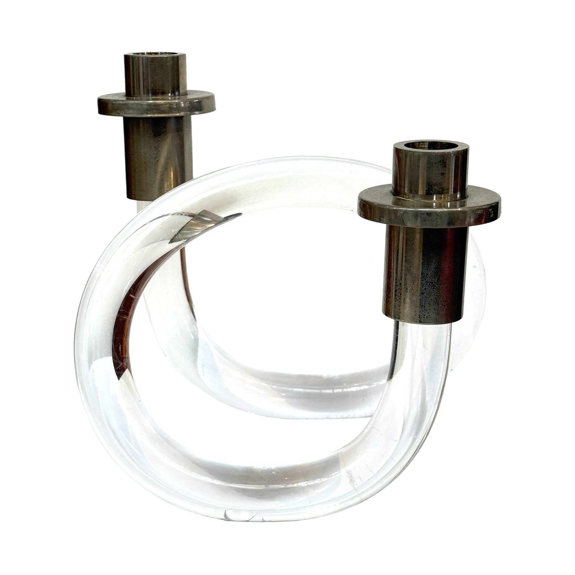 Spiraling Acrylic Candlestick by Dorothy Thorpe