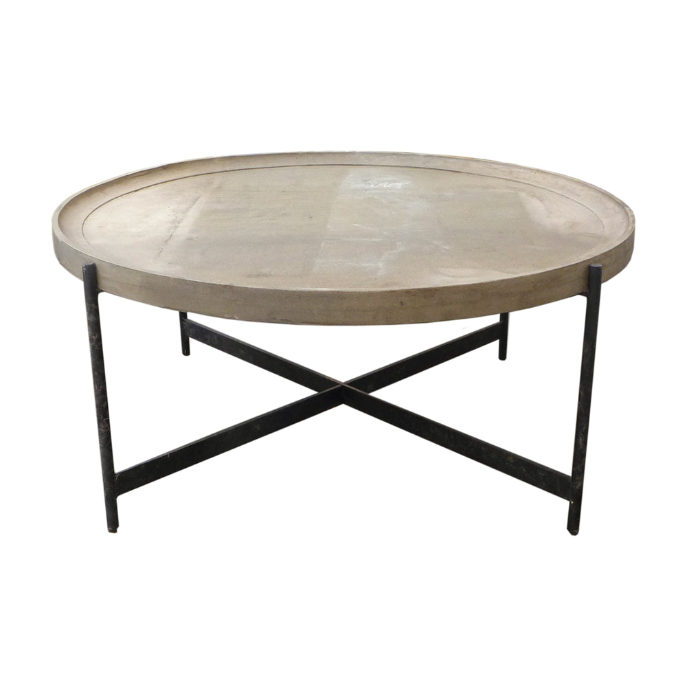 Steel & Aerated Concrete Round Coffee Table