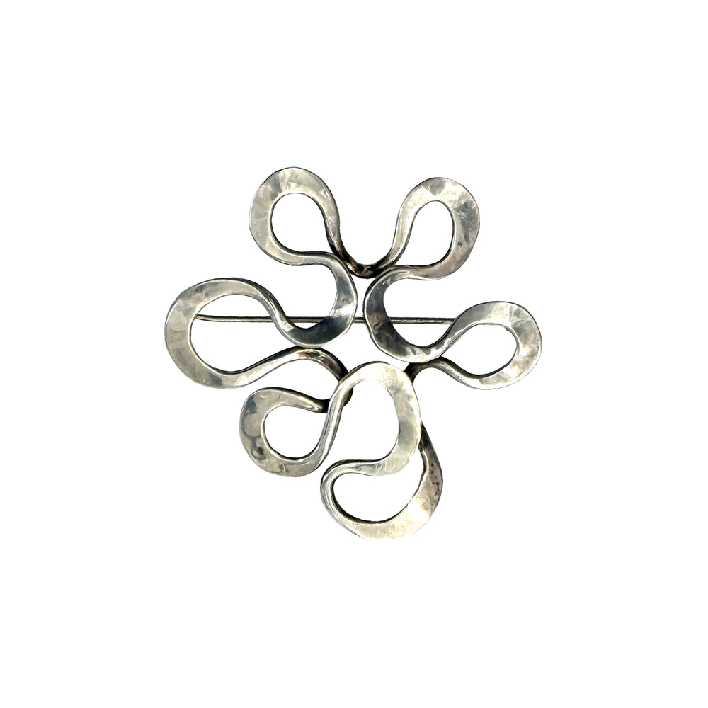 Sterling Modernist Squiggle Brooch