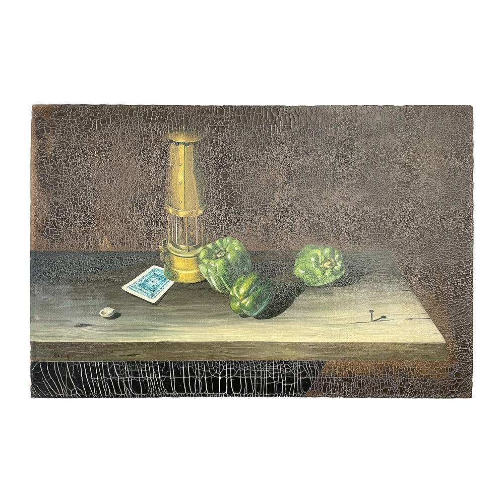 Still Life with Green Peppers Painting on Canvas