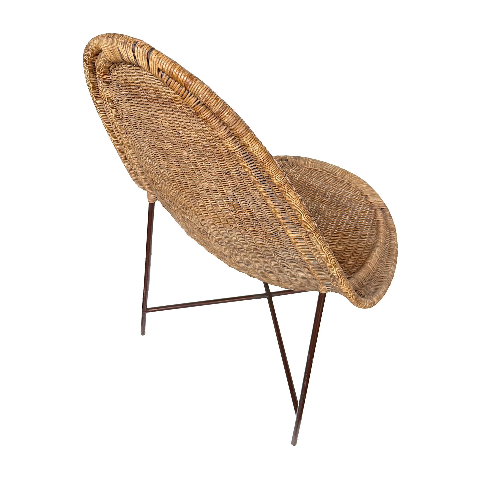 Stora Kraal Rattan & Iron Lounge Chair by Kerstin Hörlin-Holmquist