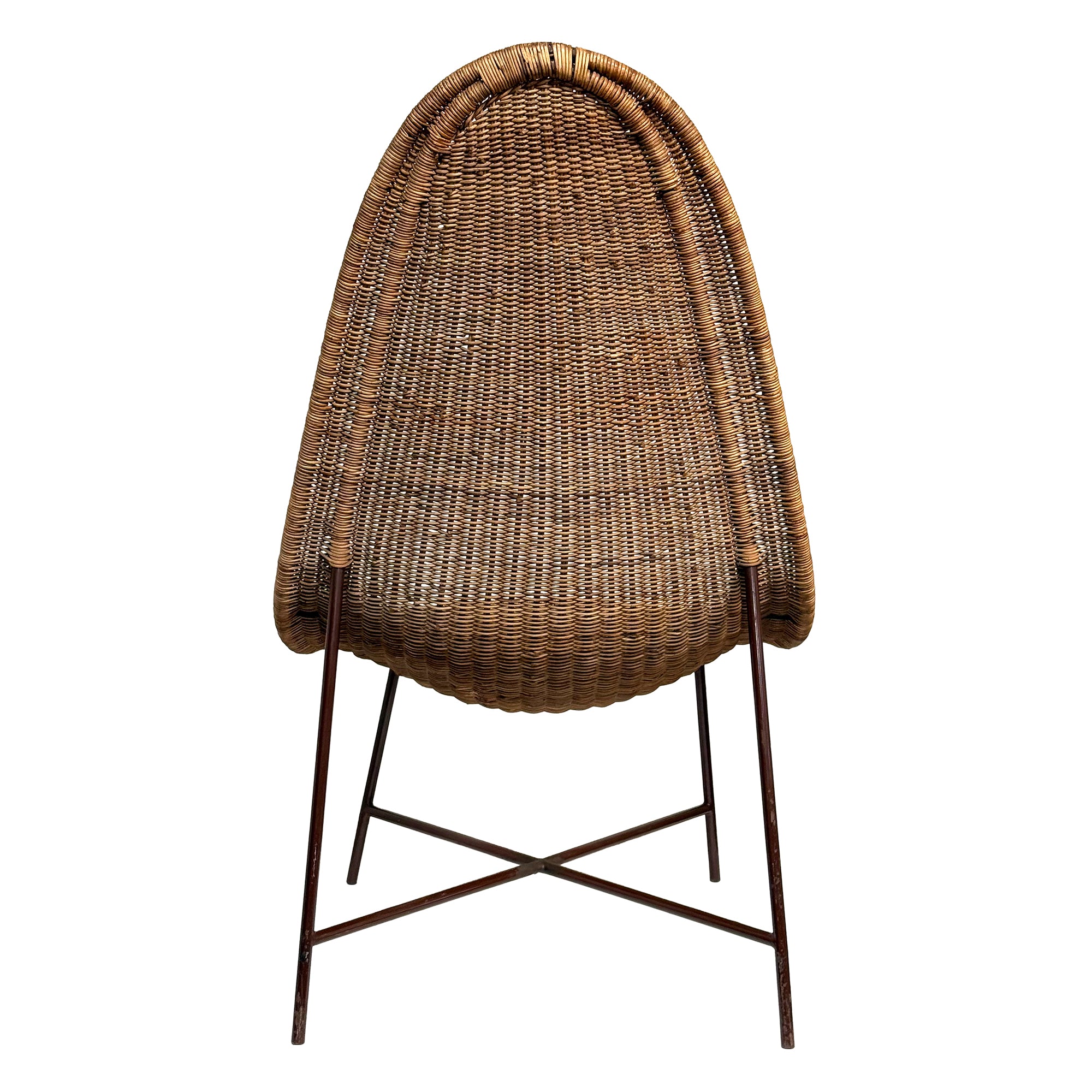 Stora Kraal Rattan & Iron Lounge Chair by Kerstin Hörlin-Holmquist