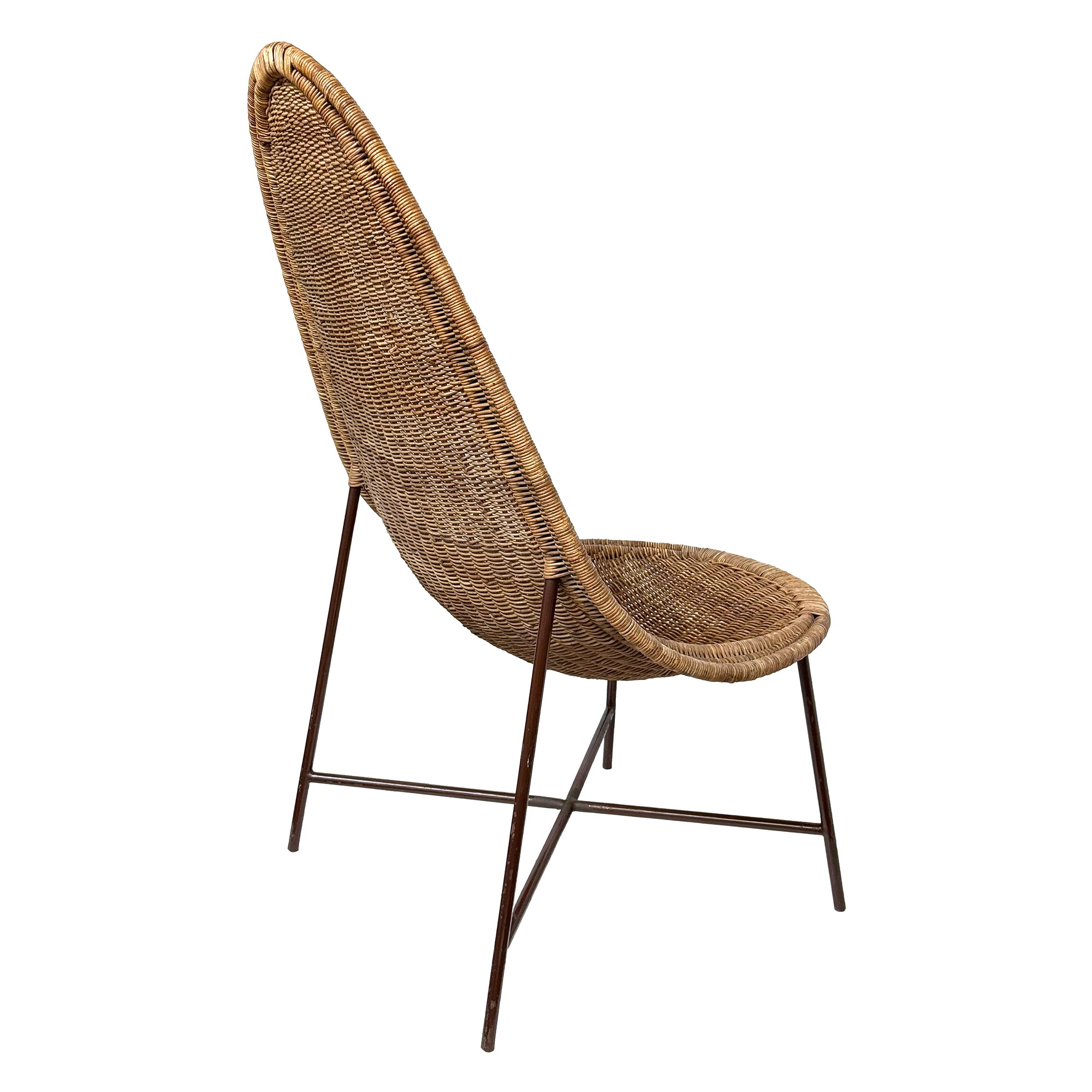 Stora Kraal Rattan & Iron Lounge Chair by Kerstin Hörlin-Holmquist