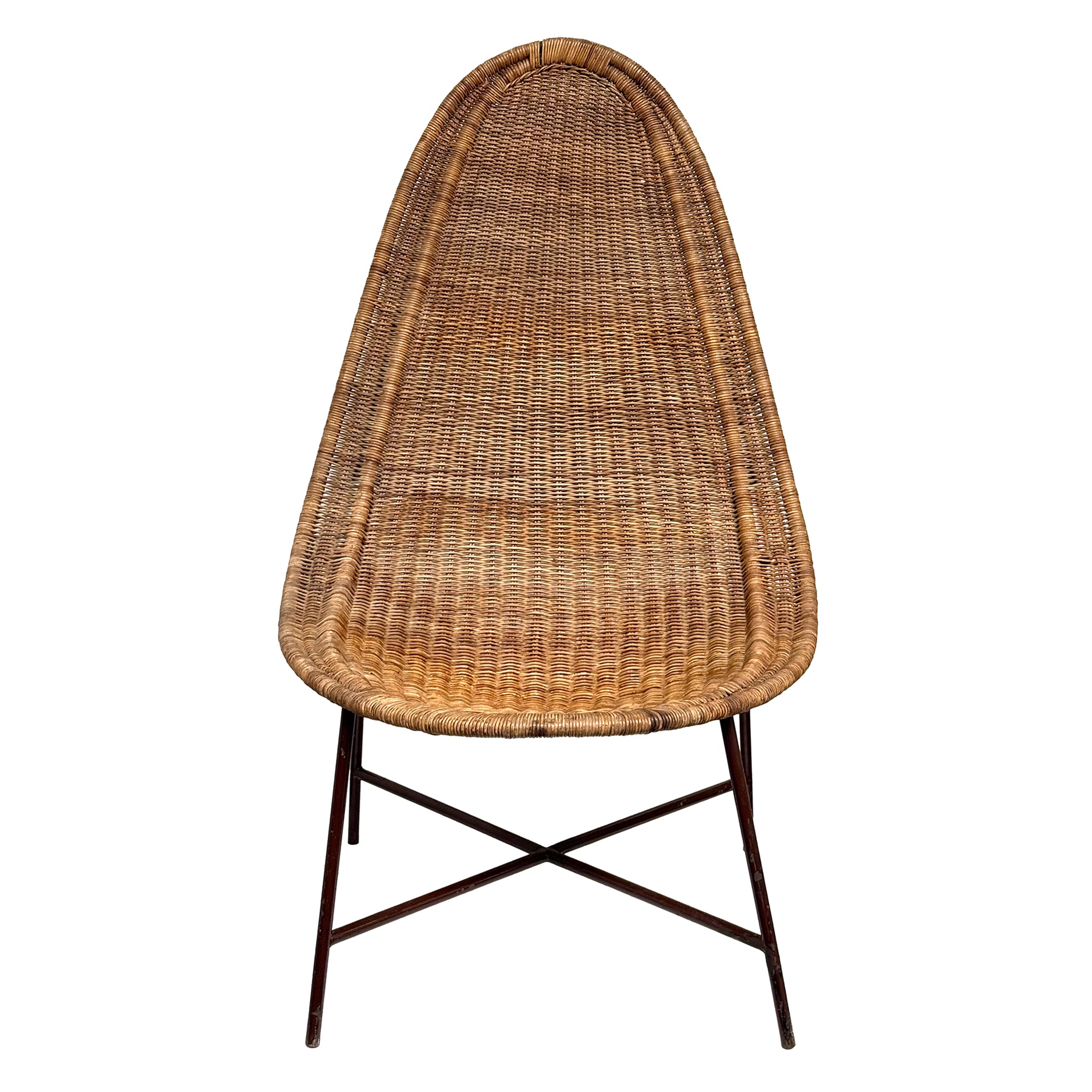 Stora Kraal Rattan & Iron Lounge Chair by Kerstin Hörlin-Holmquist