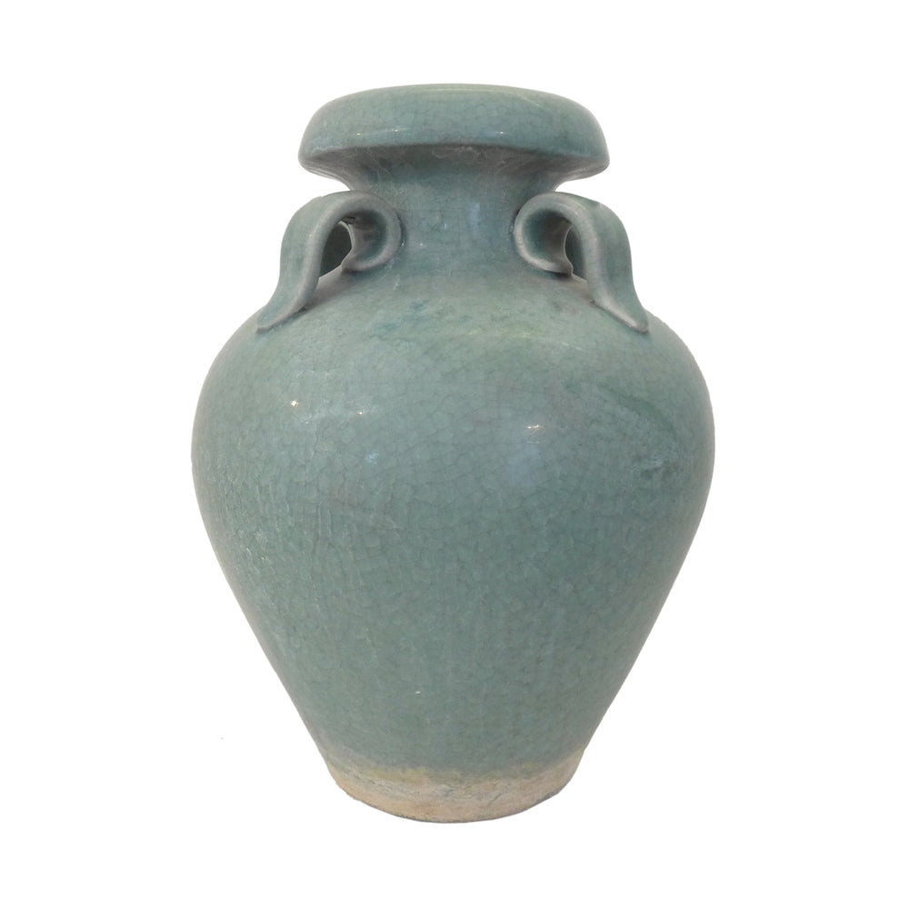 Asian Studio Ceramic 4-Handled Vase