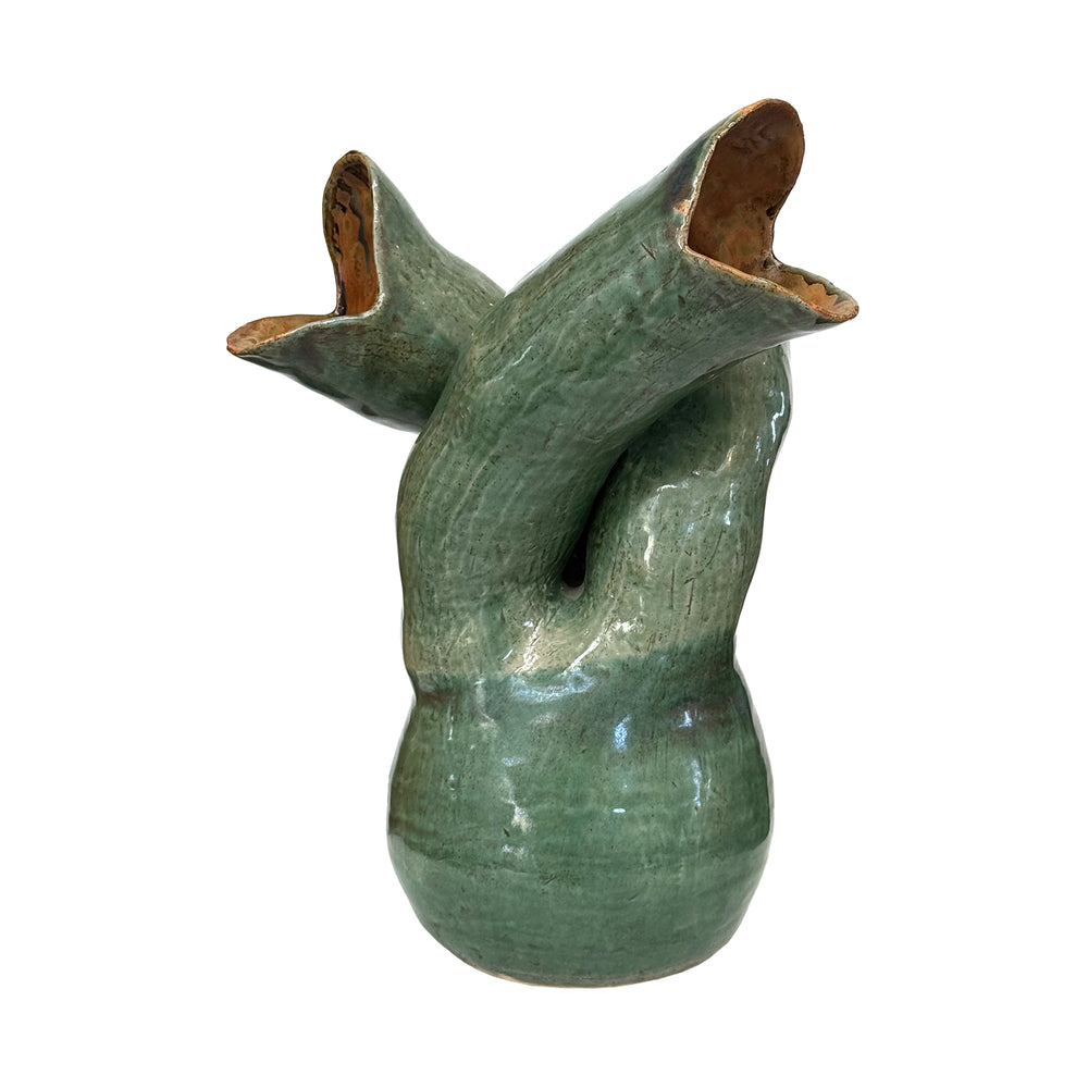Studio Ceramic Biomorphic Triple Spouted Vase