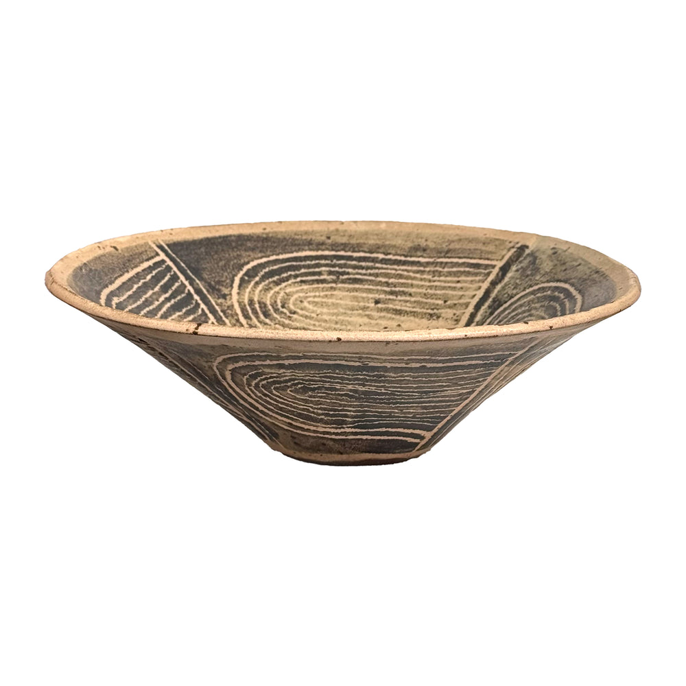 Studio Ceramic Bowl with Abstract Decoration by Niels Frederiksen