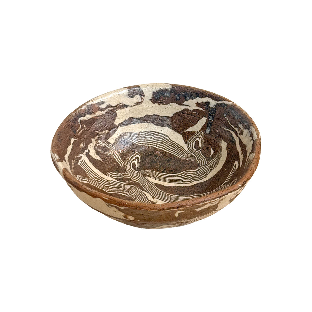 Studio Ceramic Bowl with Swirl Glaze