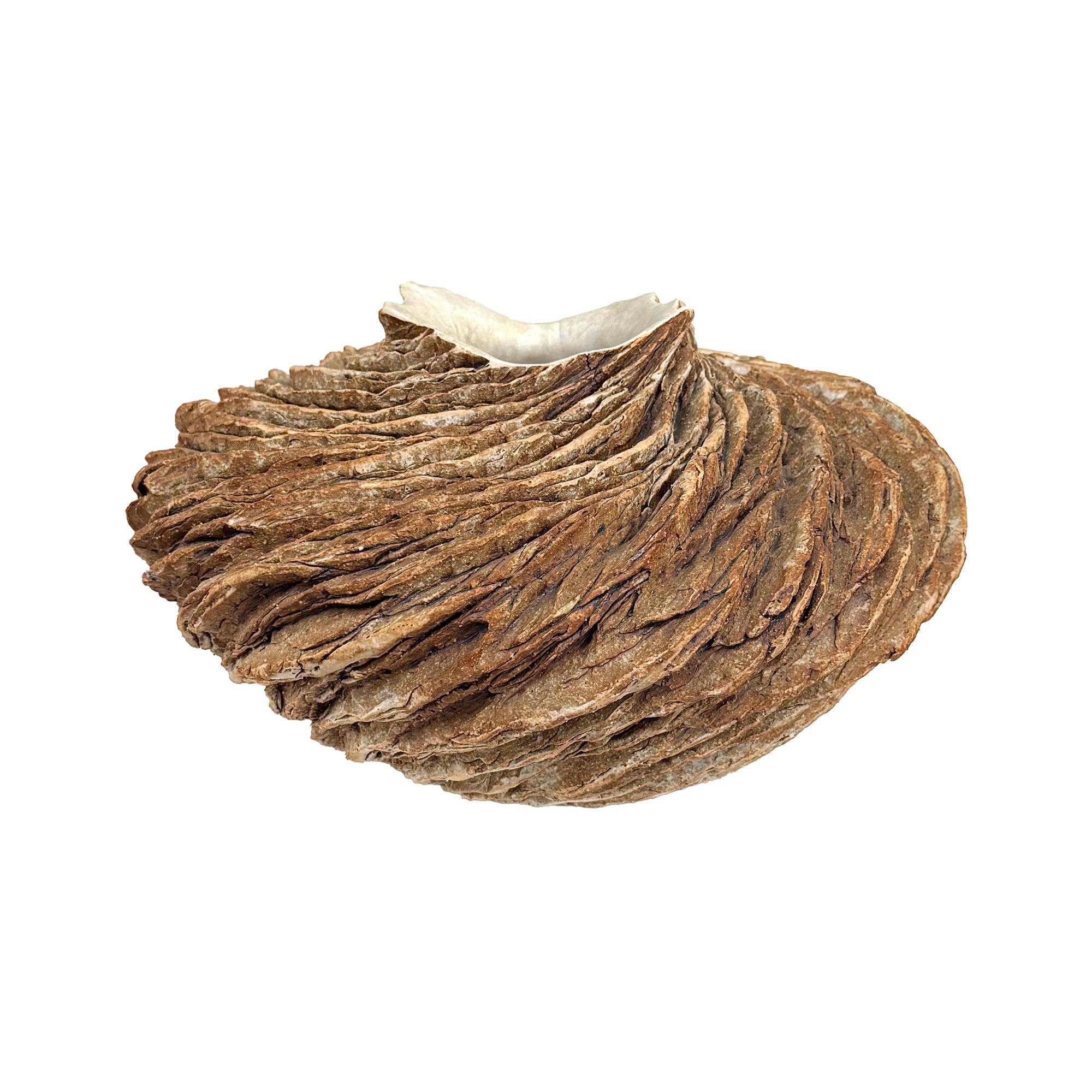 Studio Ceramic Carved Spiraling Vase by Ann Goldman