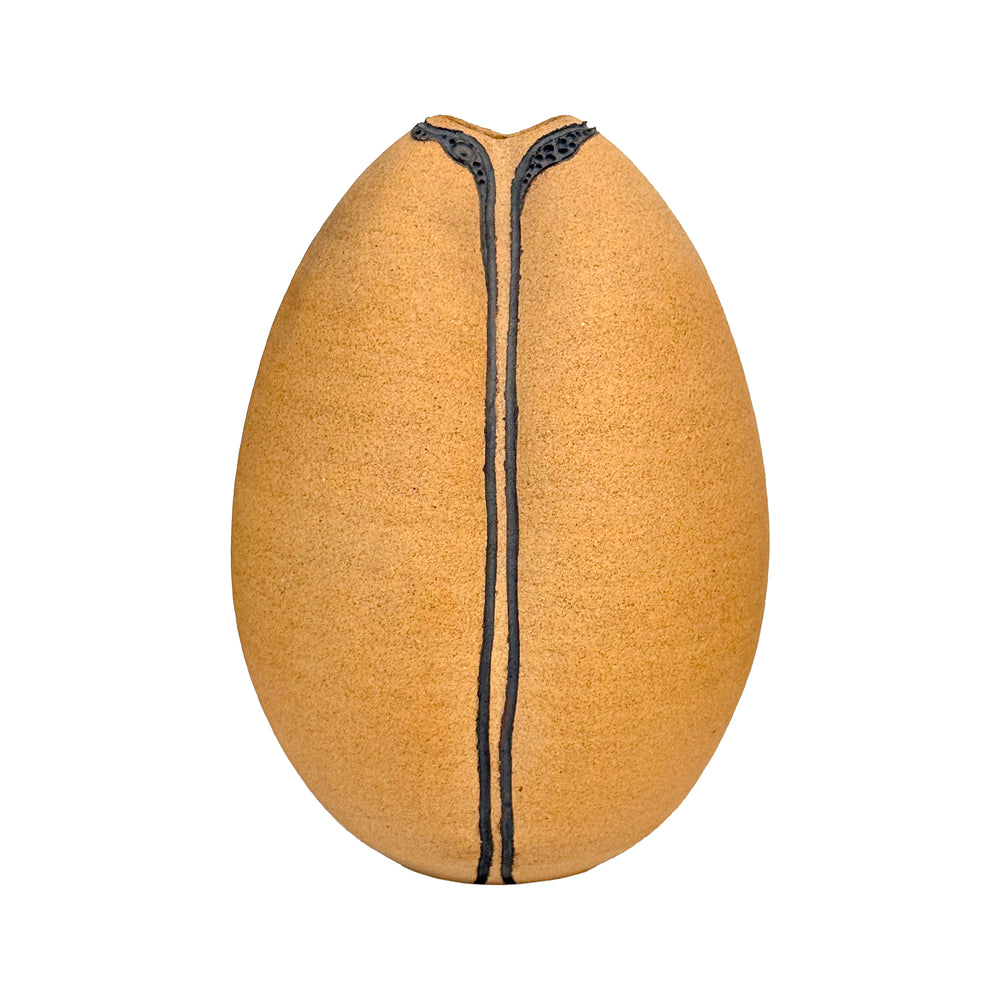 Studio Ceramic Cleft Partially Glazed Vase
